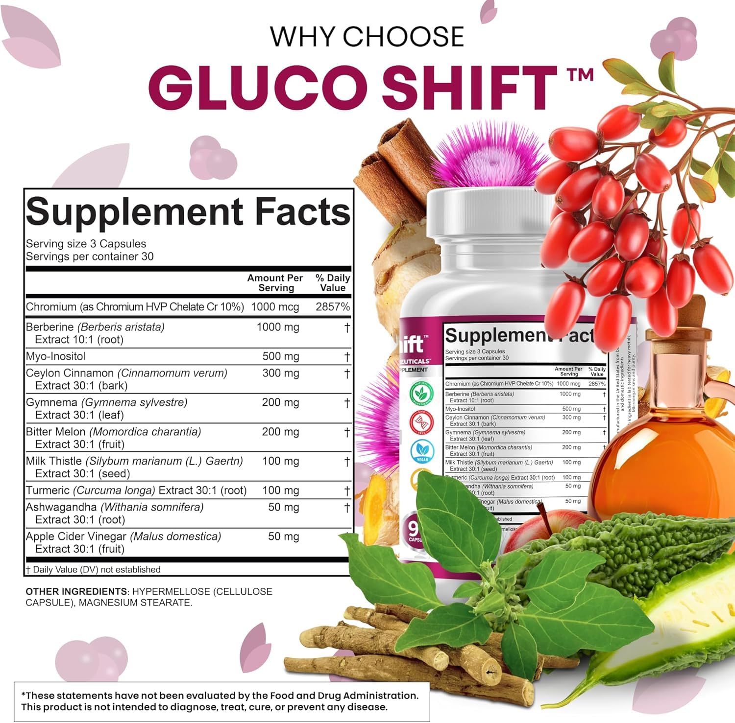 Clean Nutra Berberine Supplement Myo-Inositol Ceylon Cinnamon Gymnema Bitter Melon Chromium Complex for Digestion, Antioxidant Support & Wellness 90 Vegan Capsules Non-GMO Clean Nutraceuticals uk supplements