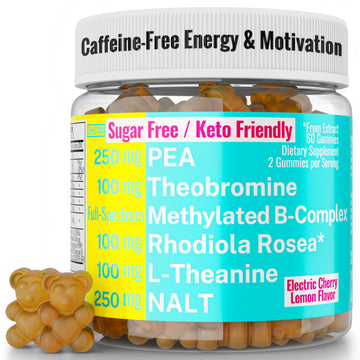 Rhodiola Rosea NALT N-Acetyl-L-Tyrosine Methylated Vitamin B Complex L-Theanine Gummies w P5P B6 5-MTHF B9 Folate Methyl B12 Methylcobalamin B3 Niacinamide, Supplement Powder Capsule Pill Supplements SHIZAM uk supplements