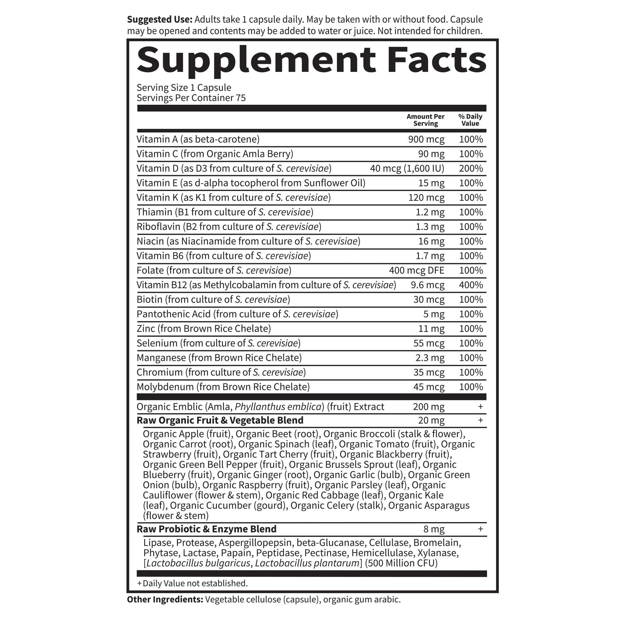 Garden of Life Vitamin Code Raw One for Men, Once Daily Multivitamin, 75 Capsules, One a Day Mens Vitamins Plus Fruit, Veggies & Probiotics for Mens Health Garden of Life uk supplements