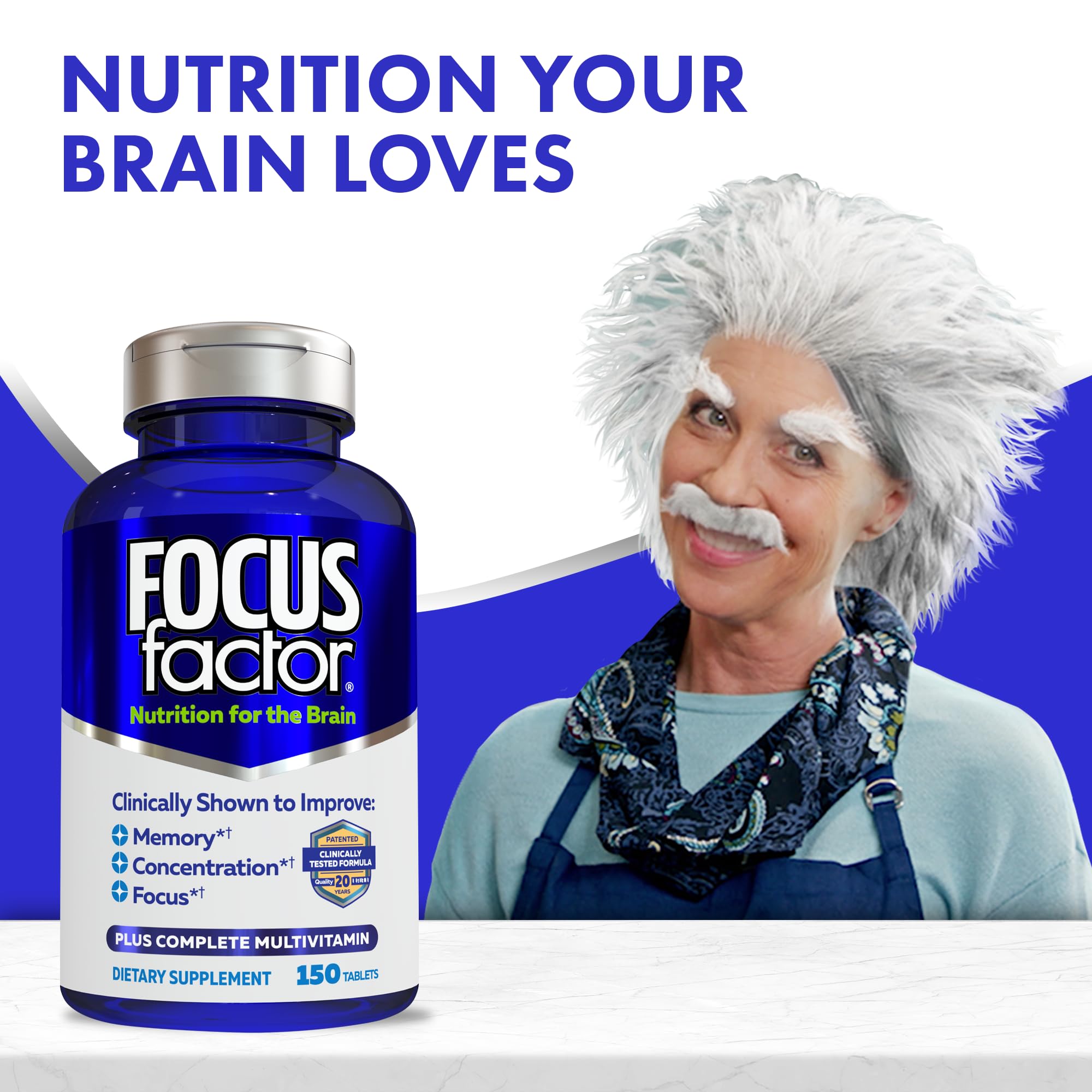 Focus Factor Nutrition for The Brain Improved Memory & Concentration Brain Supplement, 150 Count, 1 Pack (10407) Focus Factor uk supplements