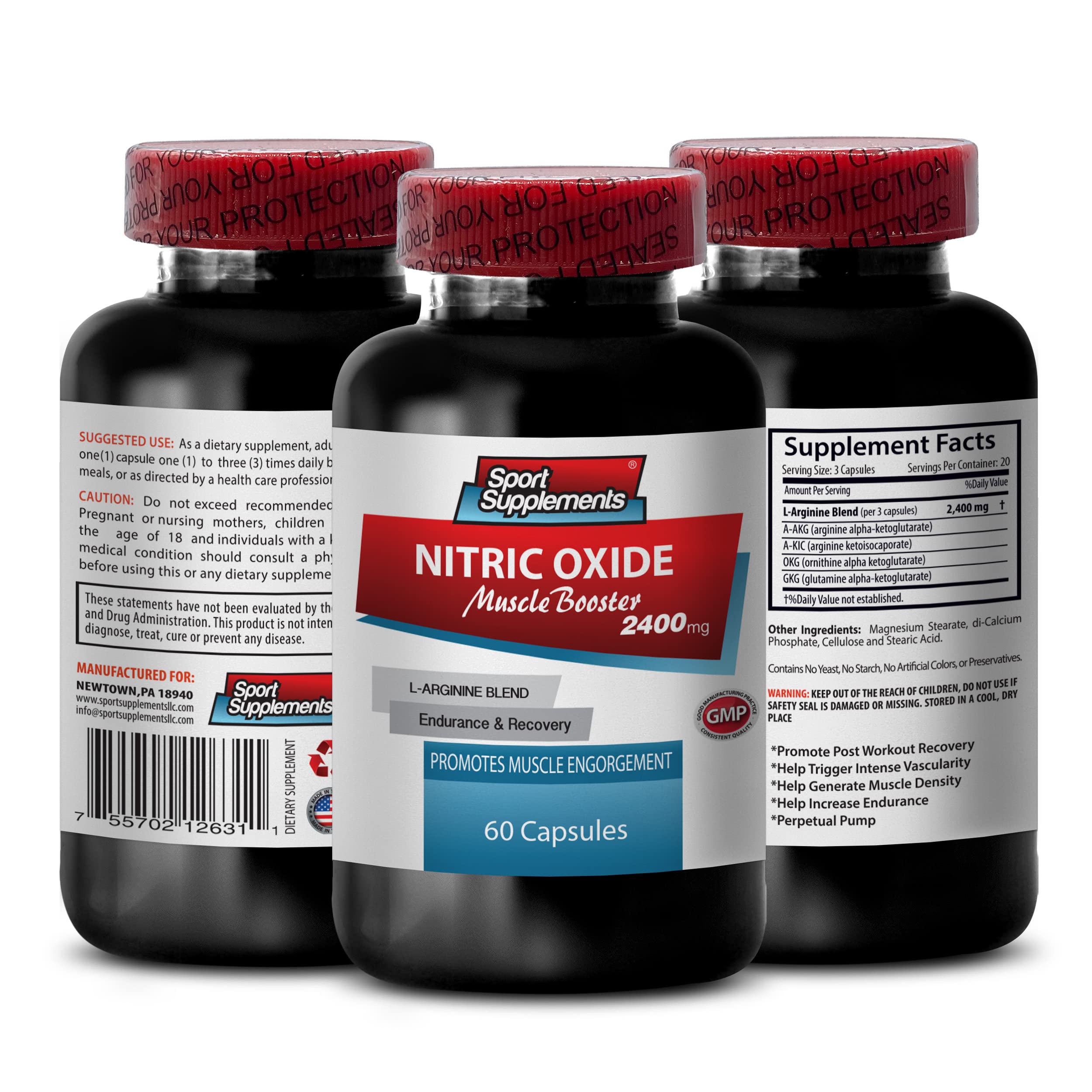 L-arginine Supplement - Nitric Oxide Booster 2400mg - Nitric Oxide Booster - pre Workout Sport Supplements uk supplements