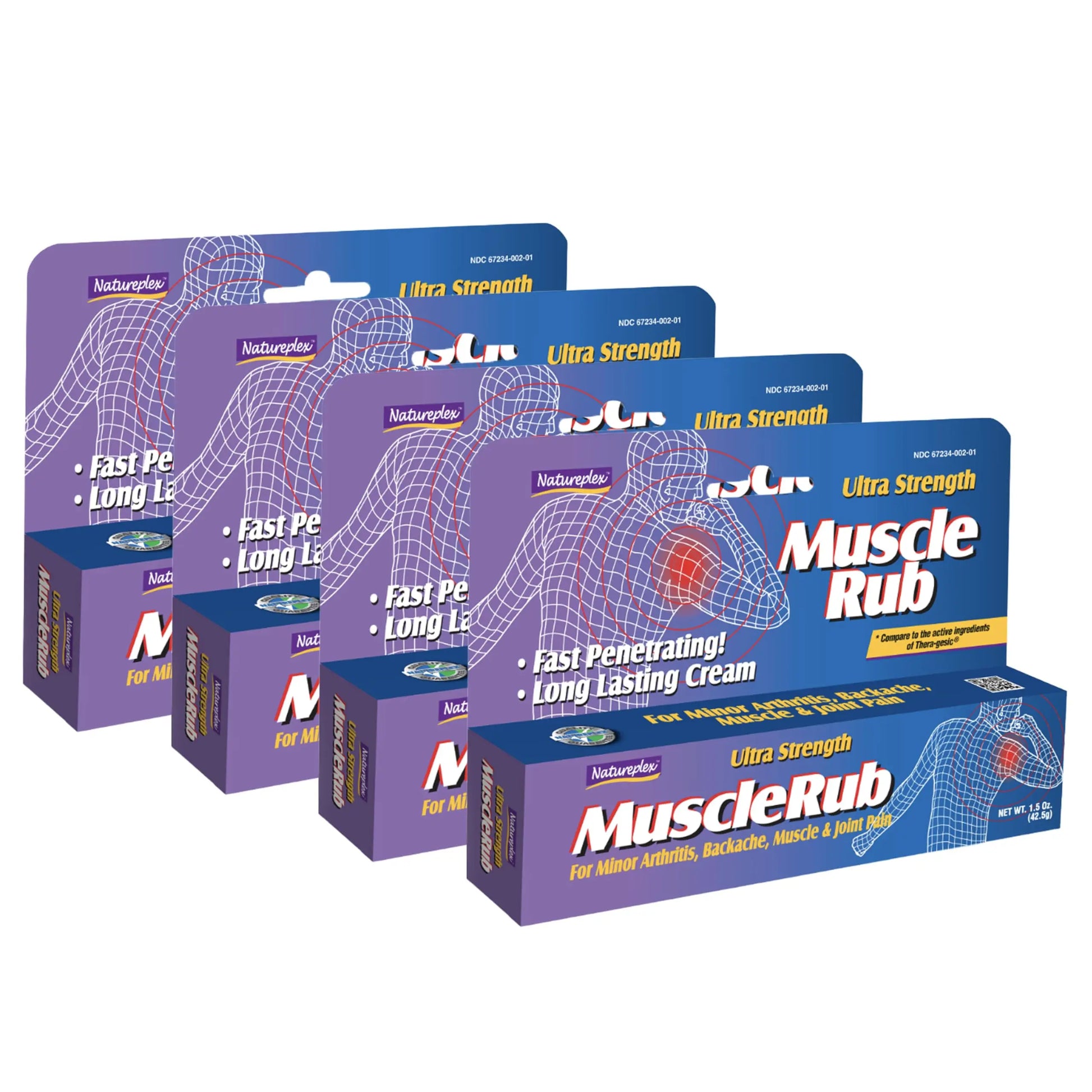 Ultra Strength Muscle Rub 4 Pack Natureplex uk supplements
