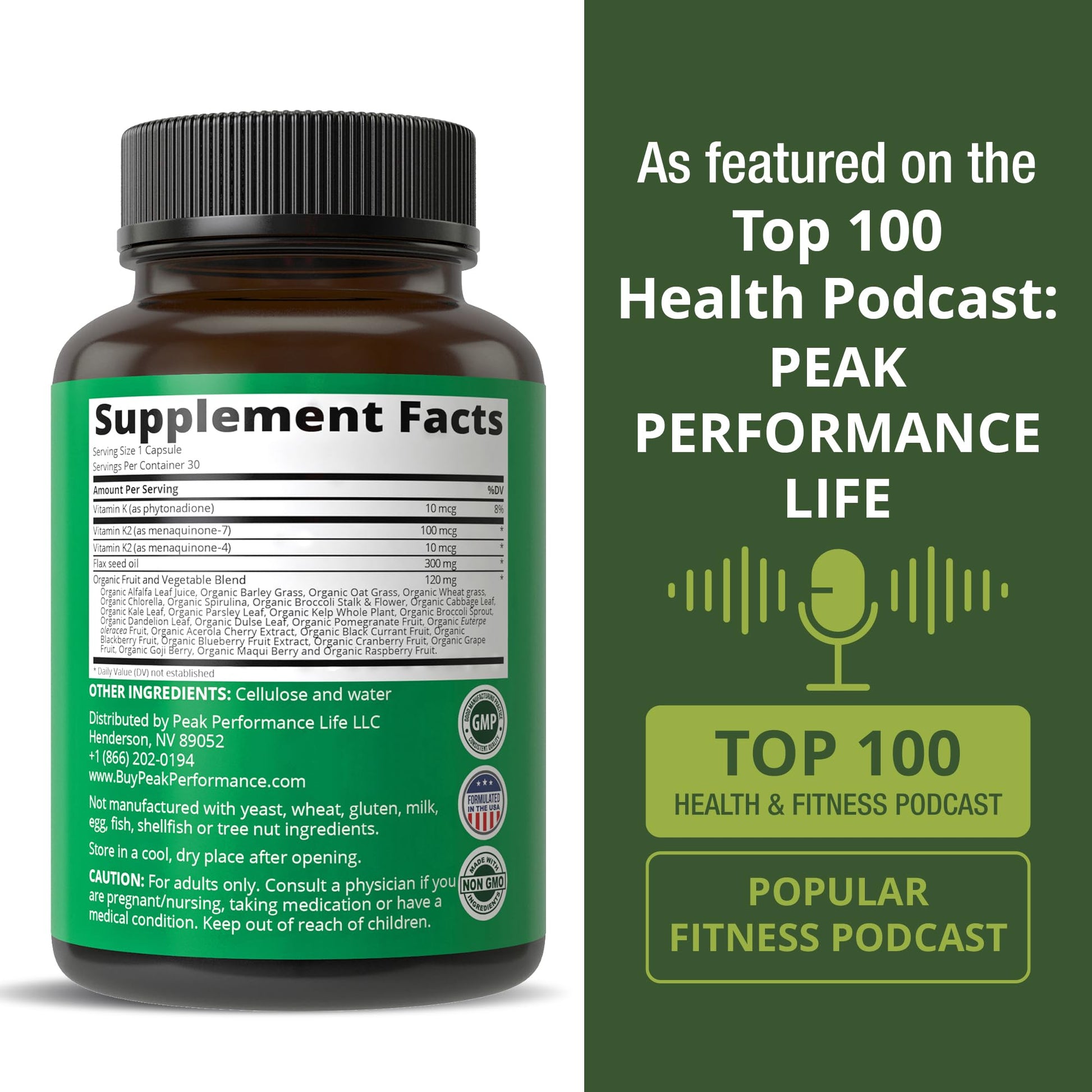 Vitamin K with Whole Food Blend of 25+ Vegetables and Fruits for Max Absorption. Vegan Capsules Supplement. Vitamins K1, K-2 MK4 + K2 Natto MK7. Alternative to Drops, Gummies. VIT K with K 2 and MK-7 Peak Performance uk supplements