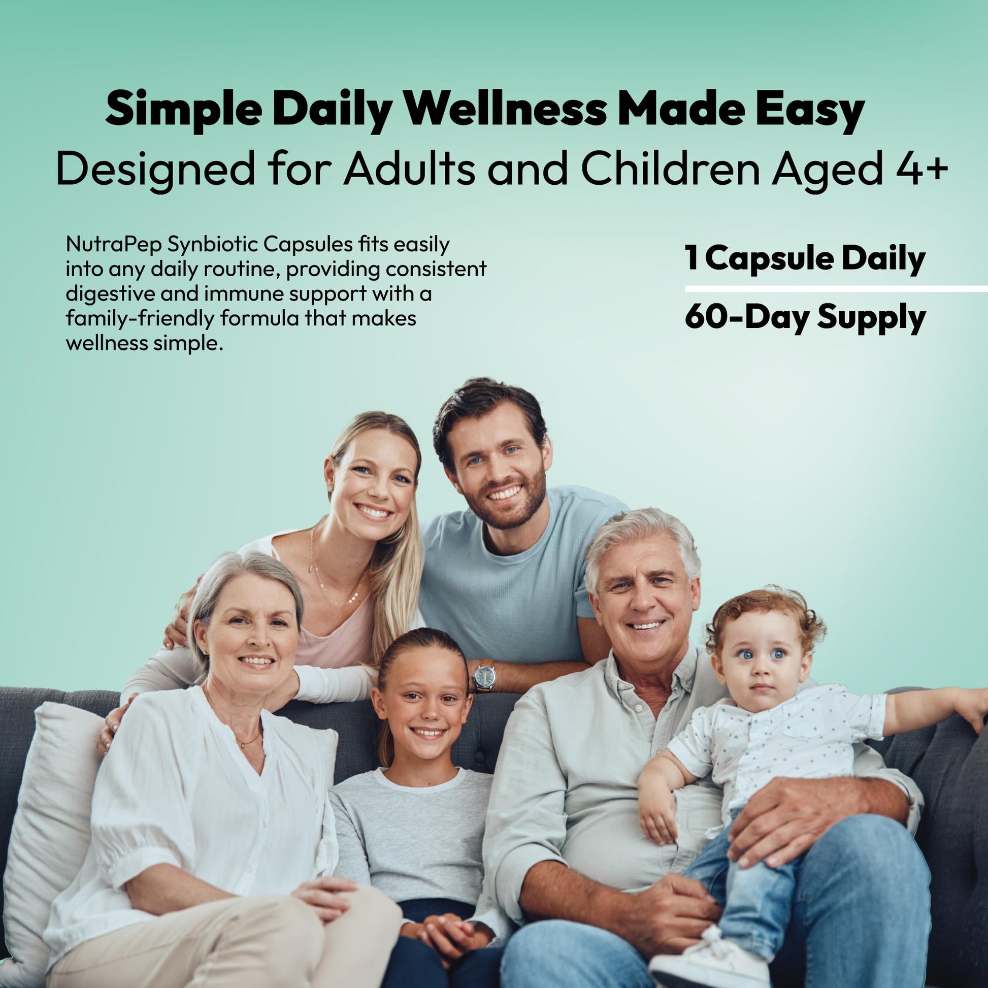NutraPep Synbiotics Probiotic Prebiotic Postbiotic - Daily Gut Health Support with Pre Pro & Post Biotics for Men Women - Digestive & Immune Support Balance Synbiotic Supplement - Vegan Gluten Free NutraPep uk supplements