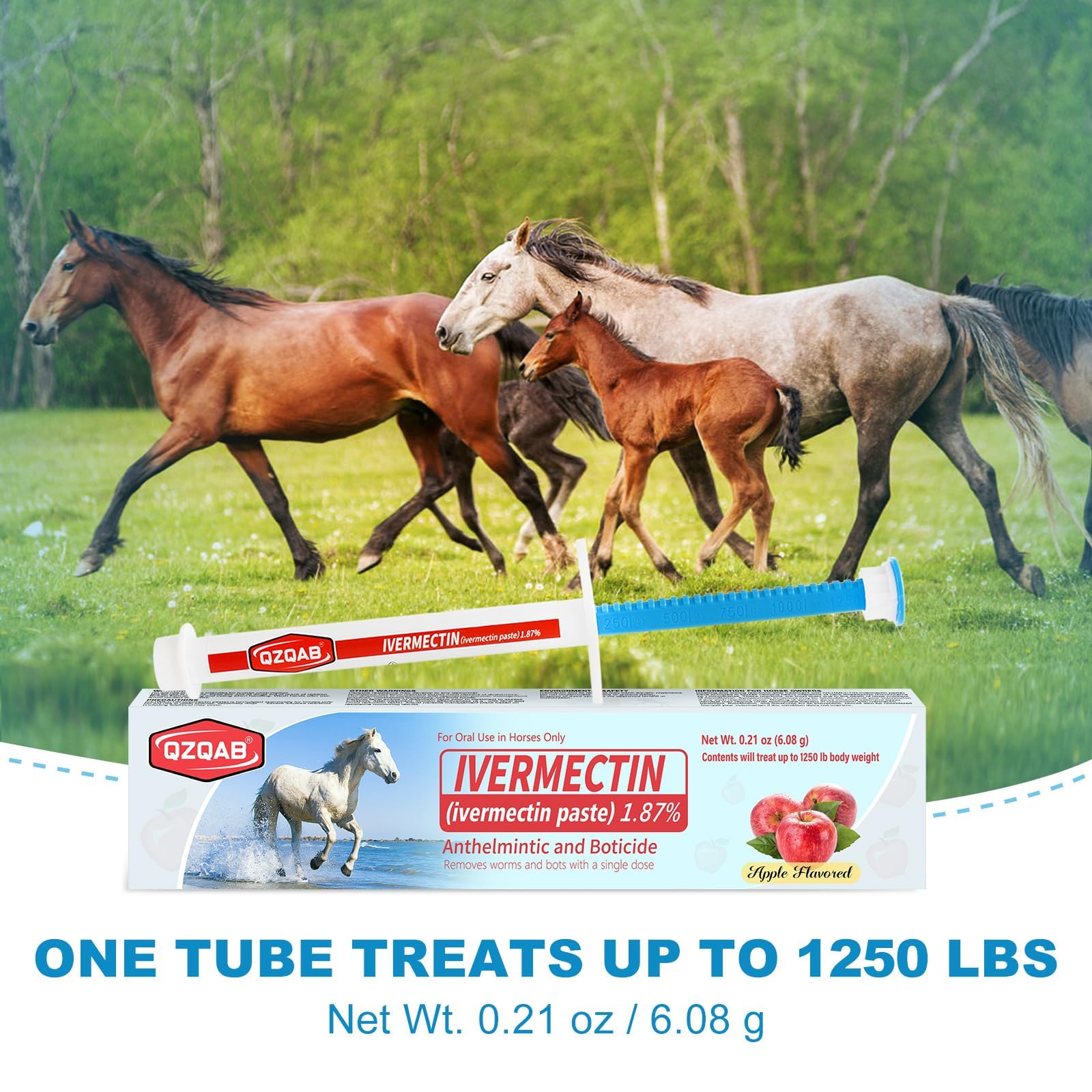 Ivermectin Horse Paste Dewormer , Horse Wormer Paste, Apple Flavor, 0.21 Ounces, 6 Pack QZQAB uk supplements