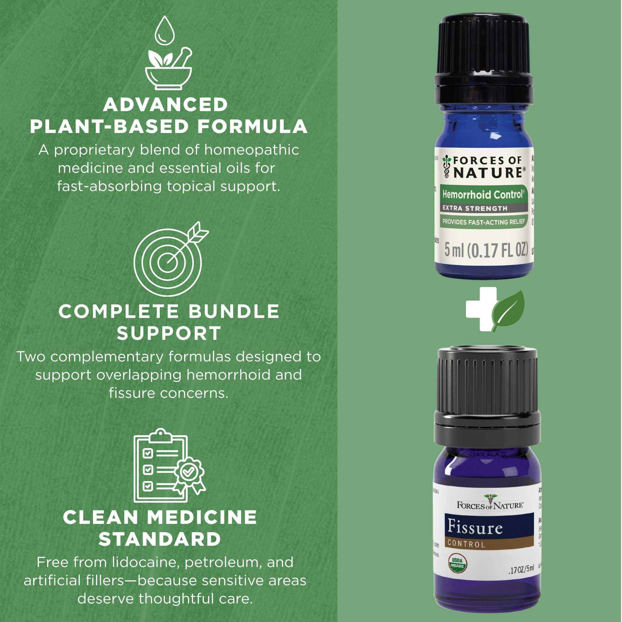 Forces of Nature Hemorrhoid Control Extra Strength (5ml) + Organic Fissure Care (5ml) | Virtual Bundle Forces of Nature uk supplements