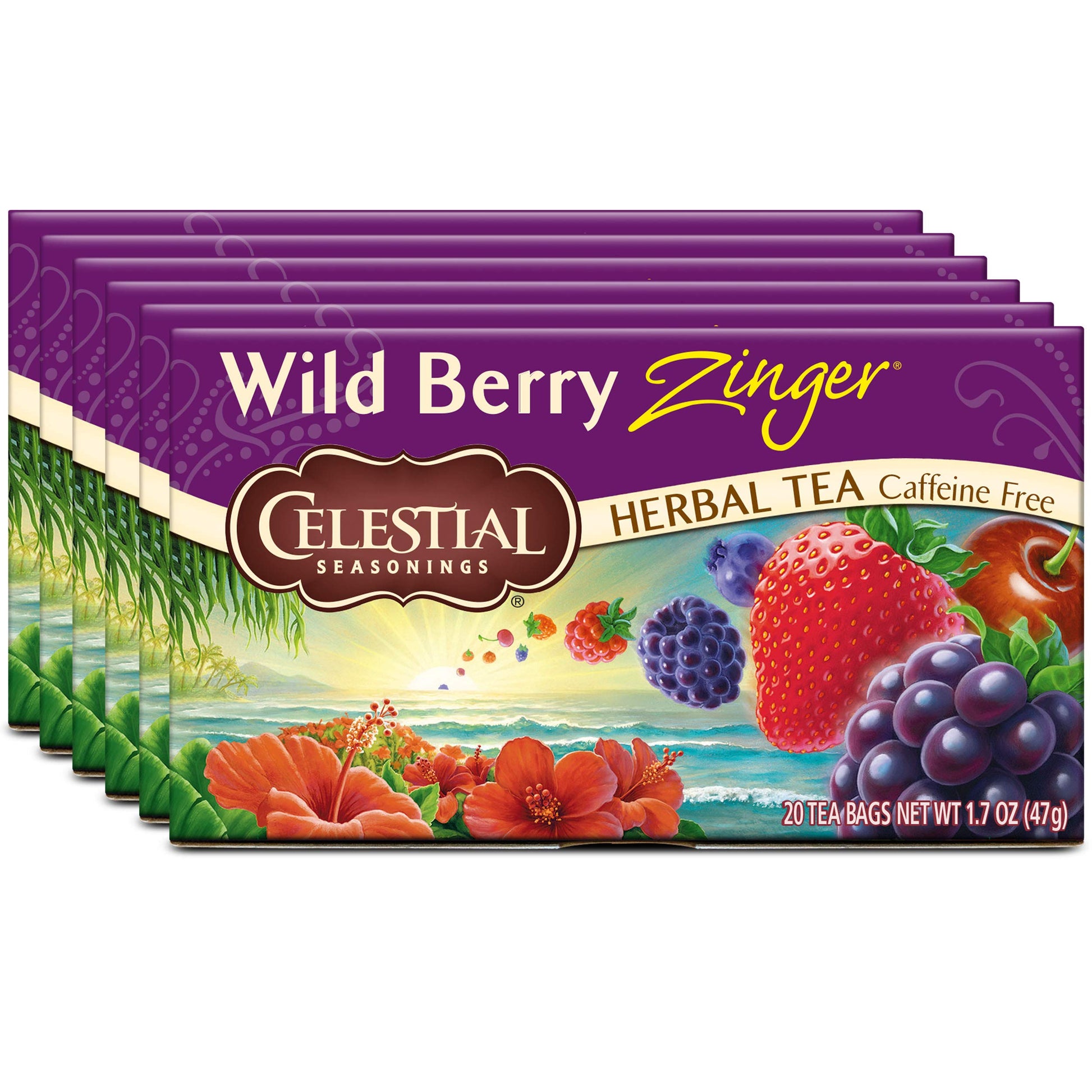 Celestial Seasonings Herbal Tea, Wild Berry Zinger, 20 Count (Pack of 6) Celestial Seasonings uk supplements