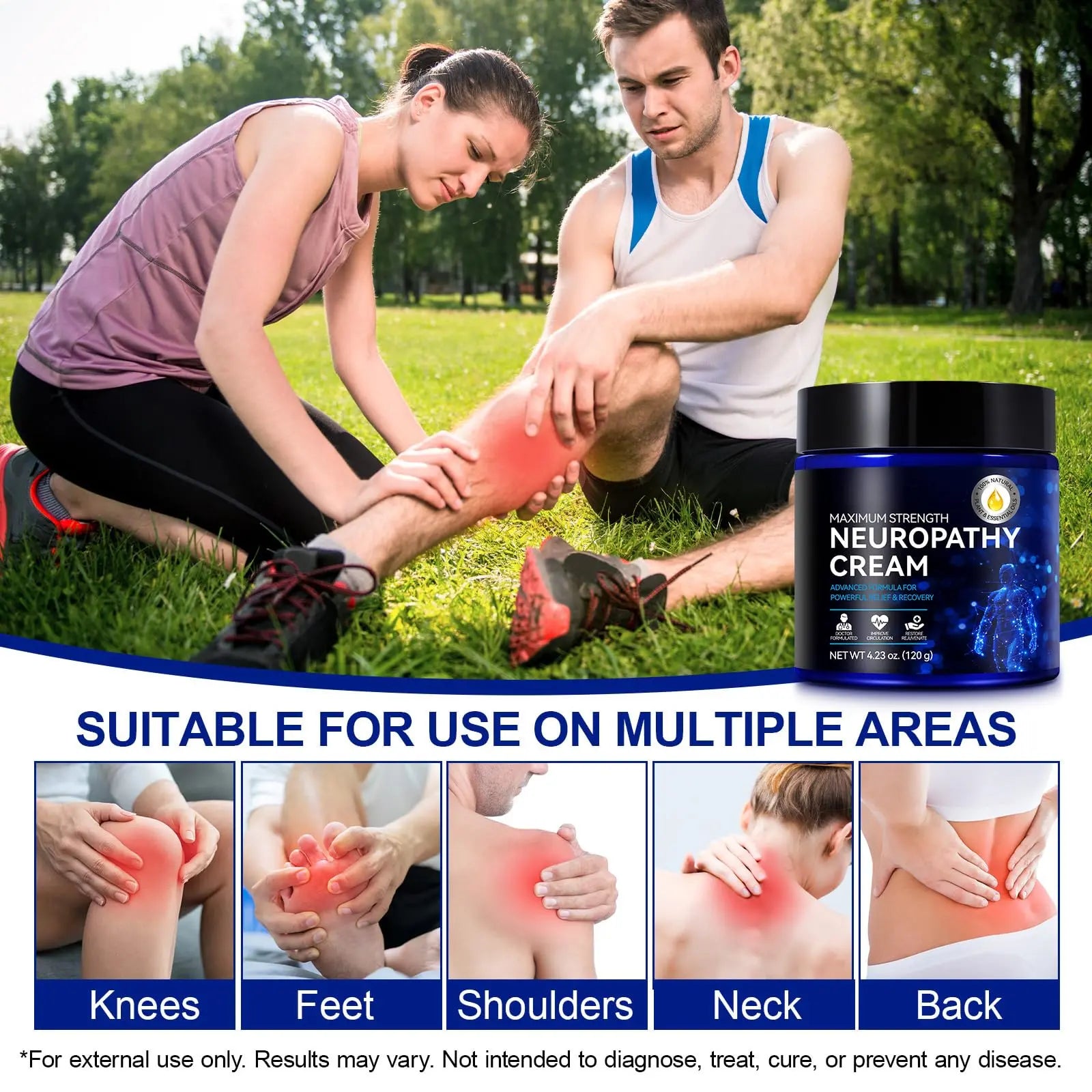 Neuropathy Cream Extra Strength 120g, Neuropathy Nerve Pain Relief Cream Contains Arnica, Vitamin B6 & Lavender, Deep Soothing & Moisturizing Aus Healthcare uk supplements