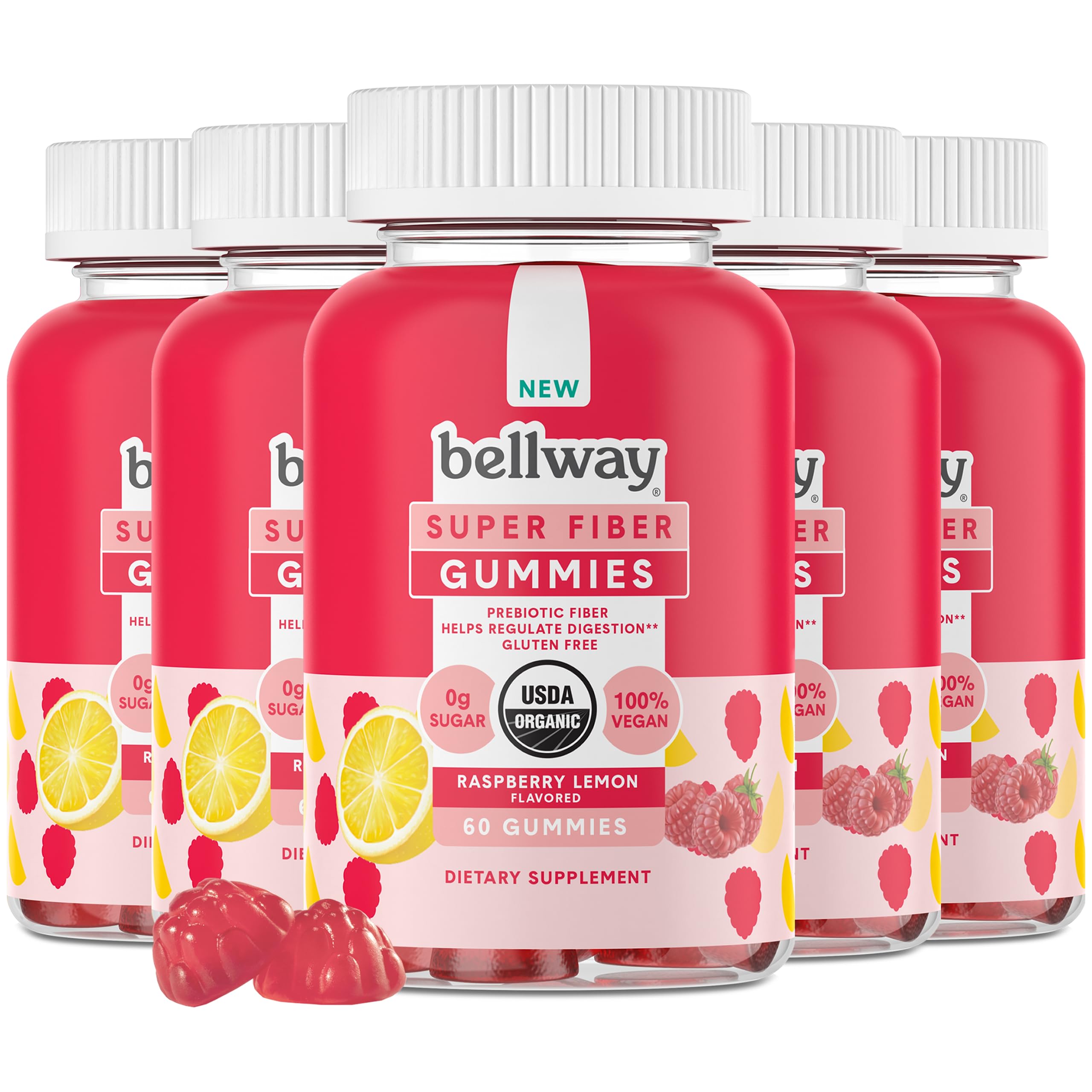 Bellway Super Fiber Gummies for Adults (5 Pack) - Sugar Free Organic Fiber Supplement Bellway uk supplements