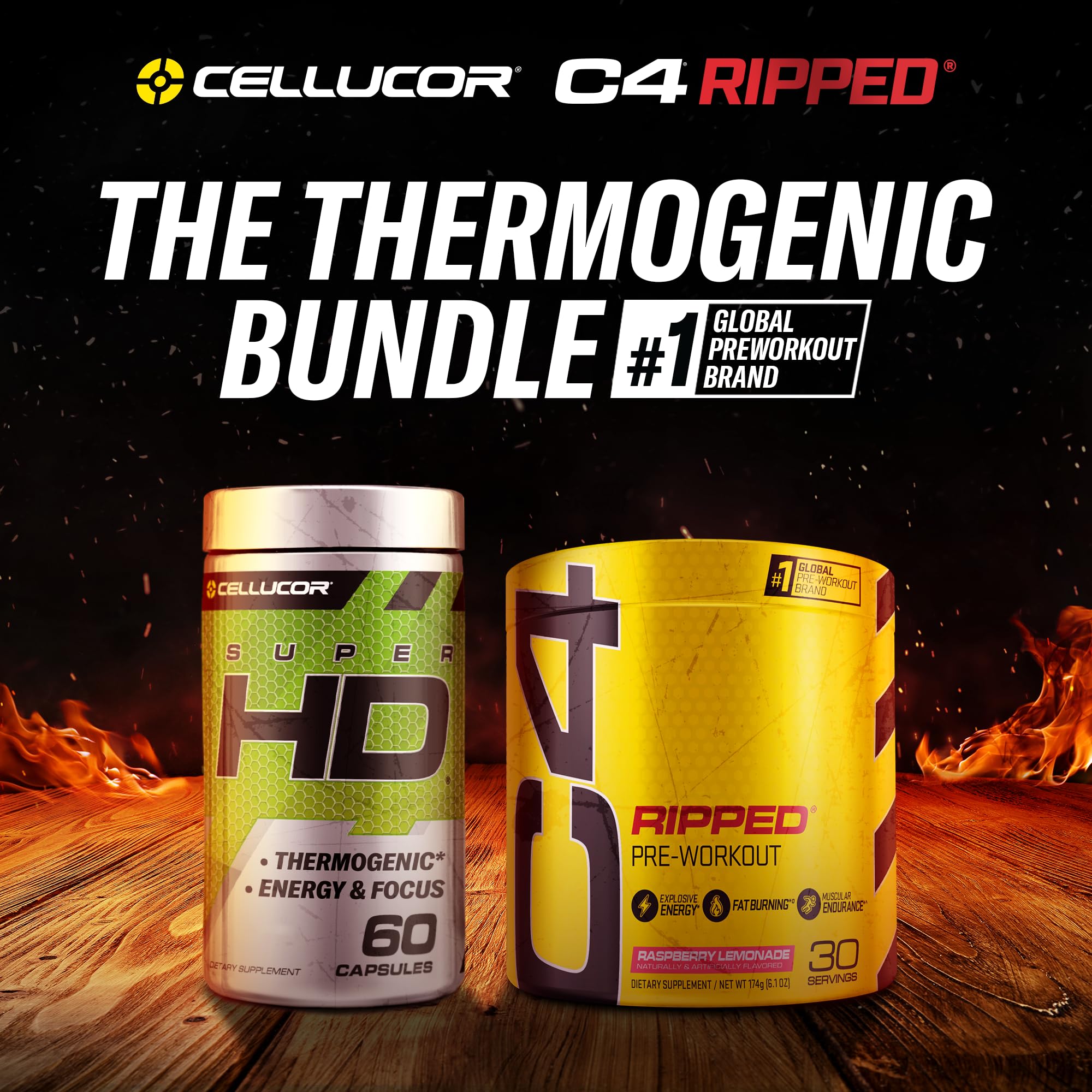 C4 Ripped & SuperHD, The Thermogenic Bundle, C4 Ripped Pre Workout Powder Cellucor uk supplements
