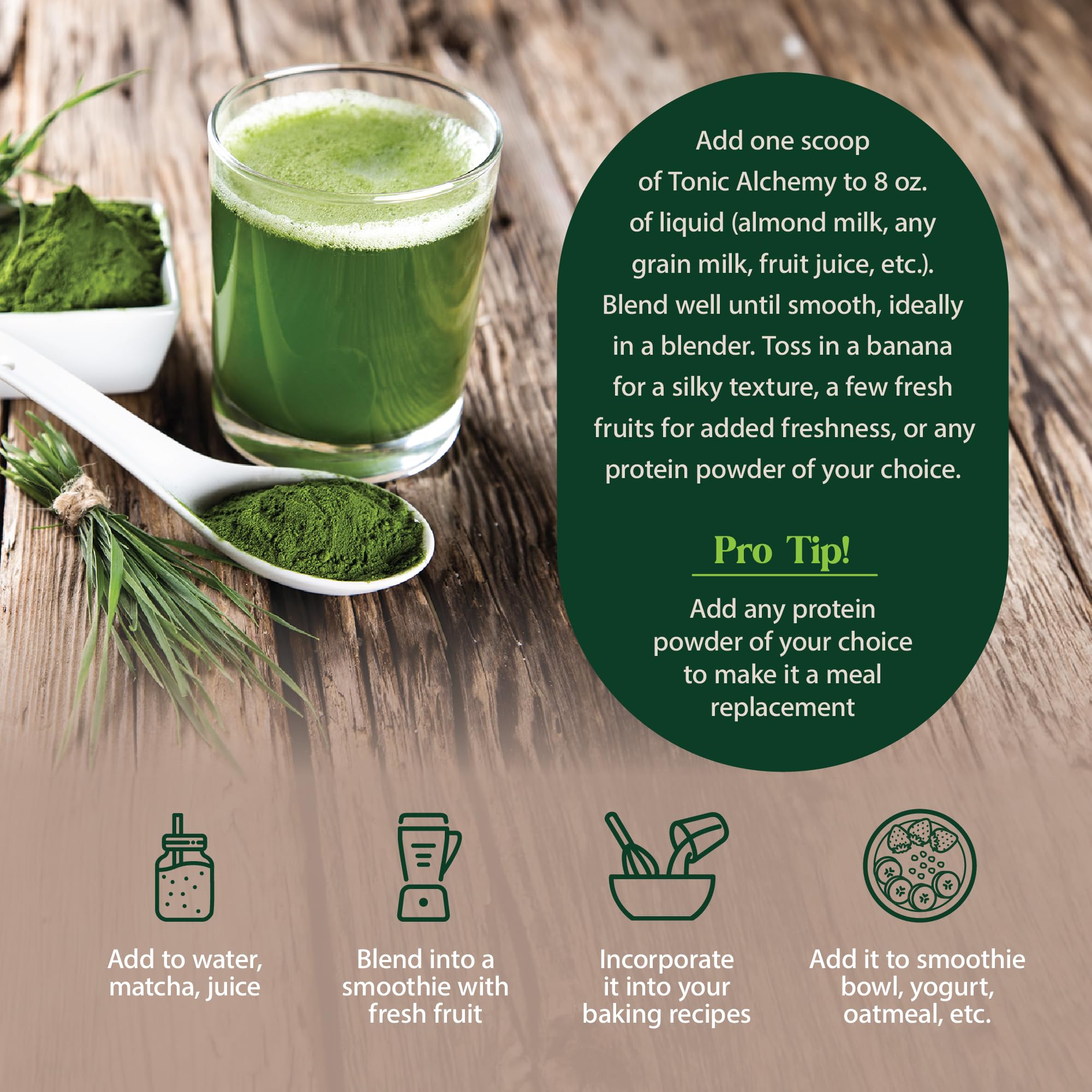 Dragon Herbs Tonic Alchemy Superfood Greens Powder with 91 Ingredients: Tonic Herbs, Ashwagandha, Mushrooms, Probiotics, Super Greens, Seaweeds, Fruits, Vegetables, Spirulina - 30 Servings Dragon Herbs uk supplements