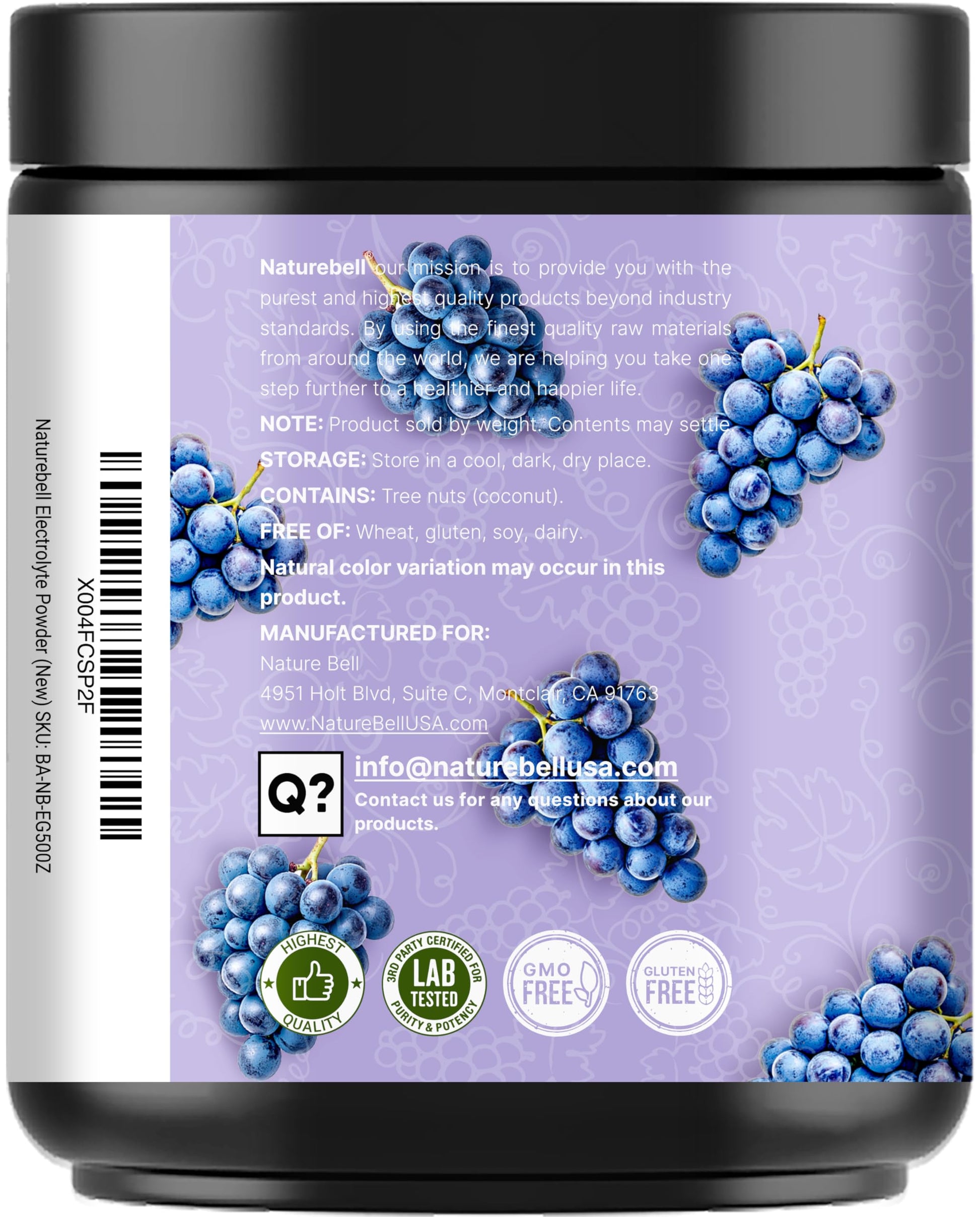 NatureBell Electrolytes Powder No Sugar, 500g (76 Servings) | Keto Fast Hydration Powder, Carnivore-Friendly Electrolyte – 1,000mg High Potassium, Minerals, NatureBell uk supplements