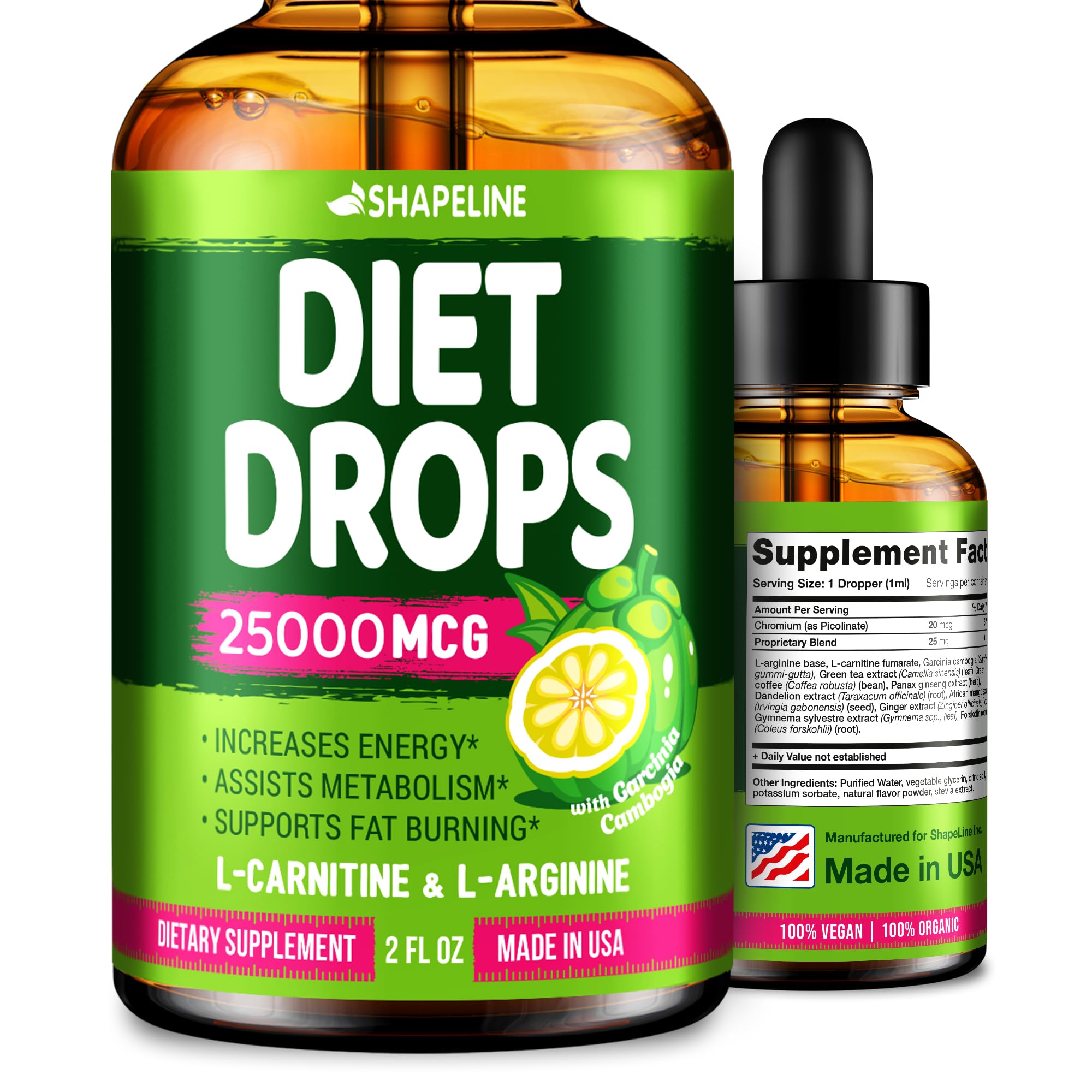 Weight Loss Drops - Appetite Suppressant for Women & Men - Made in the USA - Natural SHAPELINE uk supplements