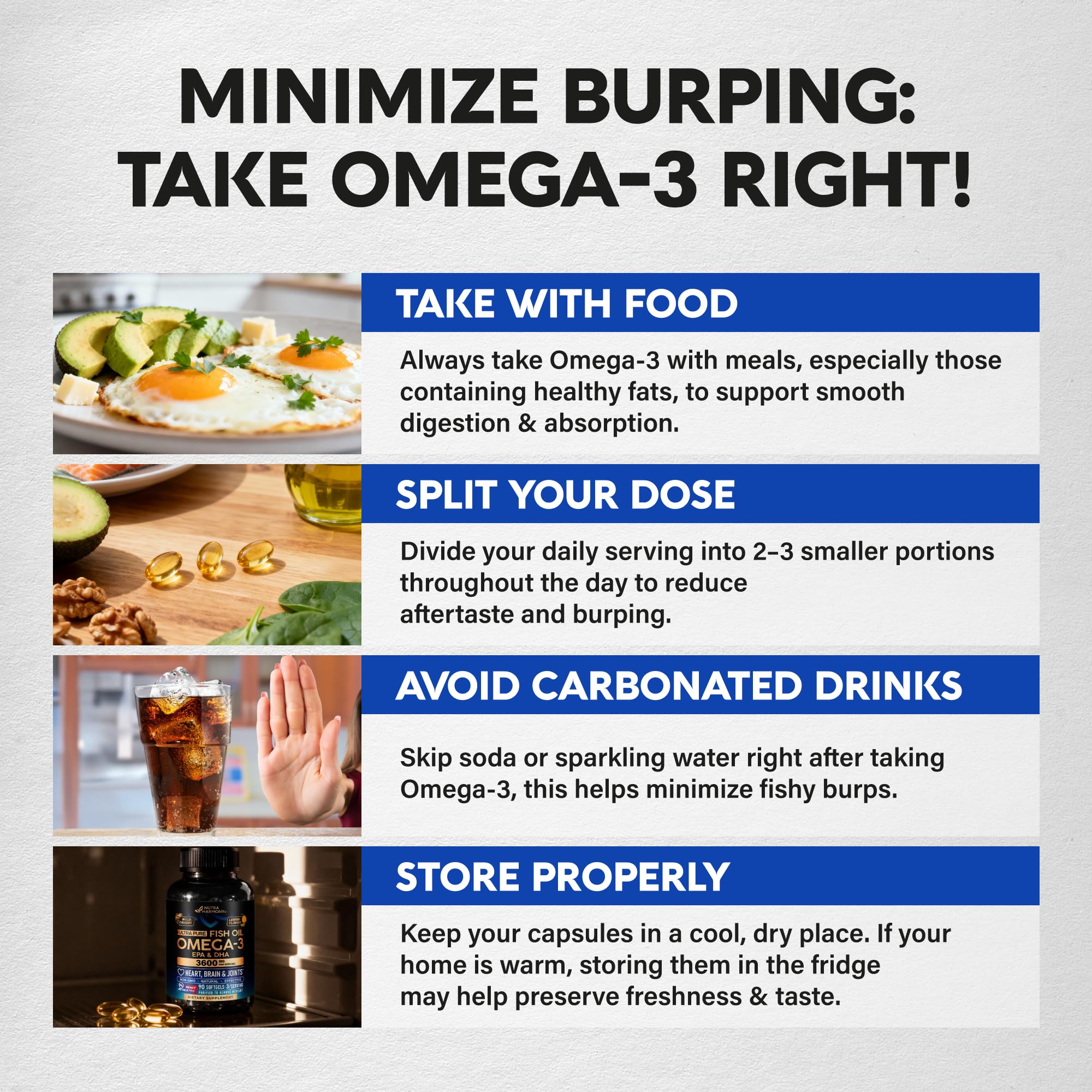 Omega 3 Fish Oil 3600 mg - Omega 3 Supplement | EPA & DHA - Heavy Metals Free - Heart, Brain & Joint Support - Purified Fish Oil for Men & Women - Lemon Flavored - Made in USA, 90 Softgels NUTRAHARMONY uk supplements