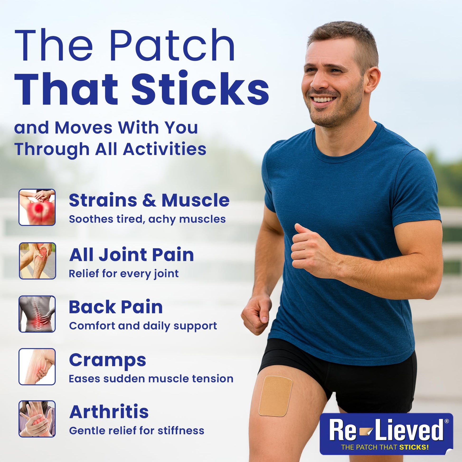 4% Lidocaine Maximum Strength Pain Relief Kinesiology Tape - Relieves Back, Joints and Muscle Pains - Superior Sticking, Aluminum-Free Water Resistant, and USA Made - 2" x 10" Strips Re-lieved uk supplements