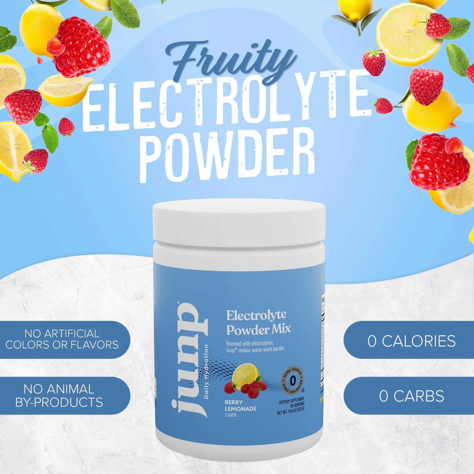 JUNP Electrolytes Powder No Sugar No Carbs – Berry Lemonade Keto Electrolyte Drink Mix - Potassium & Salt Hydration Powder Electrolytes - Zero Calorie Sugar Free Electrolyte Powder, 90 Servings JUNP uk supplements