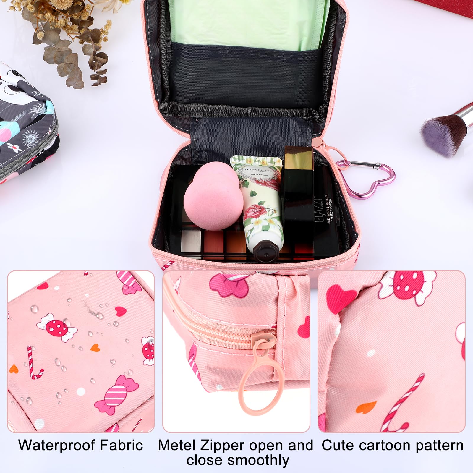Abeillo 2Pcs Period Bag with Heart Carbiner, Sanitary Pad Storage Bag Samll Period Pouch Abeillo uk supplements