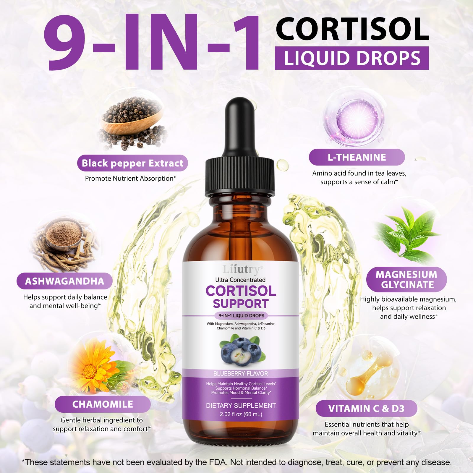 Cortisol Supplements for Women & Men, Cortisol Reducer 10 In 1 Cortisol Detox Liquid Drops with Magnesium, Ashwagandha, L-Theanine Liquid Drops, Hormone Balanced,Promotes Mood & Mental Clarity 2 Fl.Oz QZFICNJY uk supplements