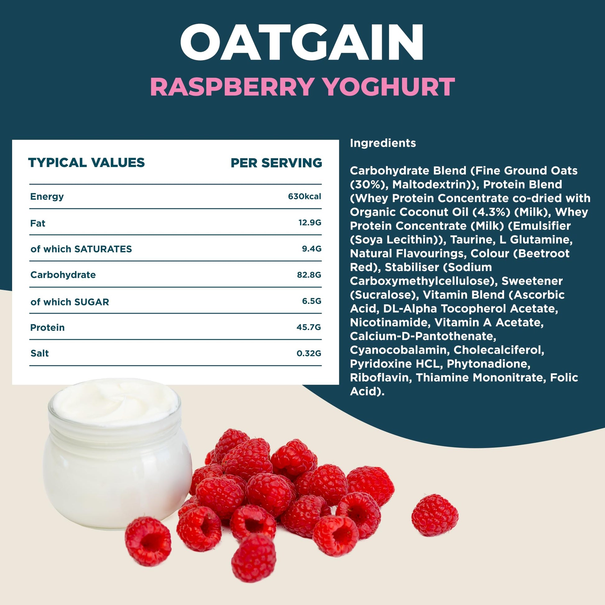 Kinetica OatGain Weight Gainer 600+ Calories & 47g Protein per Serving, 2.4 kg Kinetica uk supplements