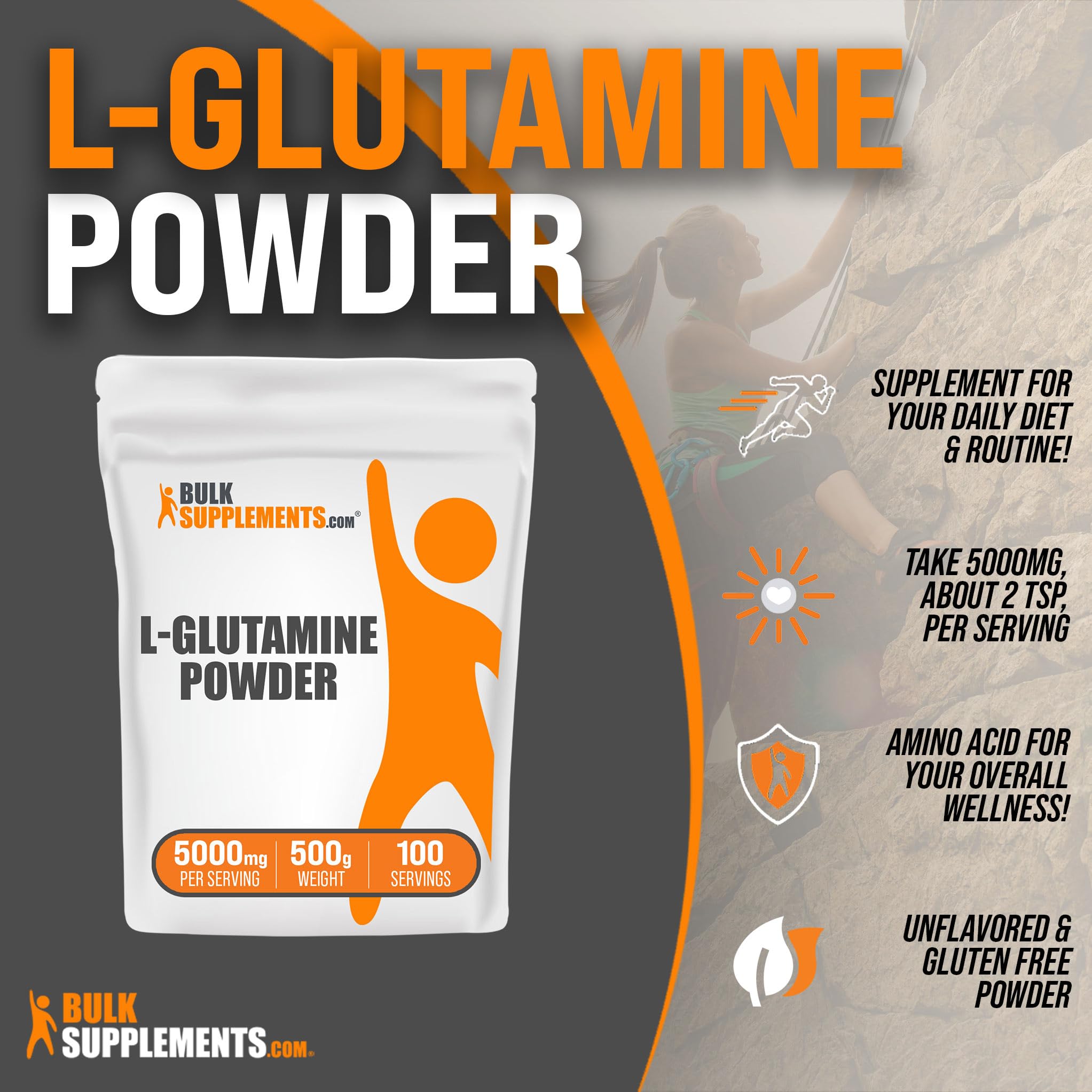 BULKSUPPLEMENTS.COM L-Glutamine Powder - Glutamine Supplement, L Glutamine BULKSUPPLEMENTS.COM uk supplements