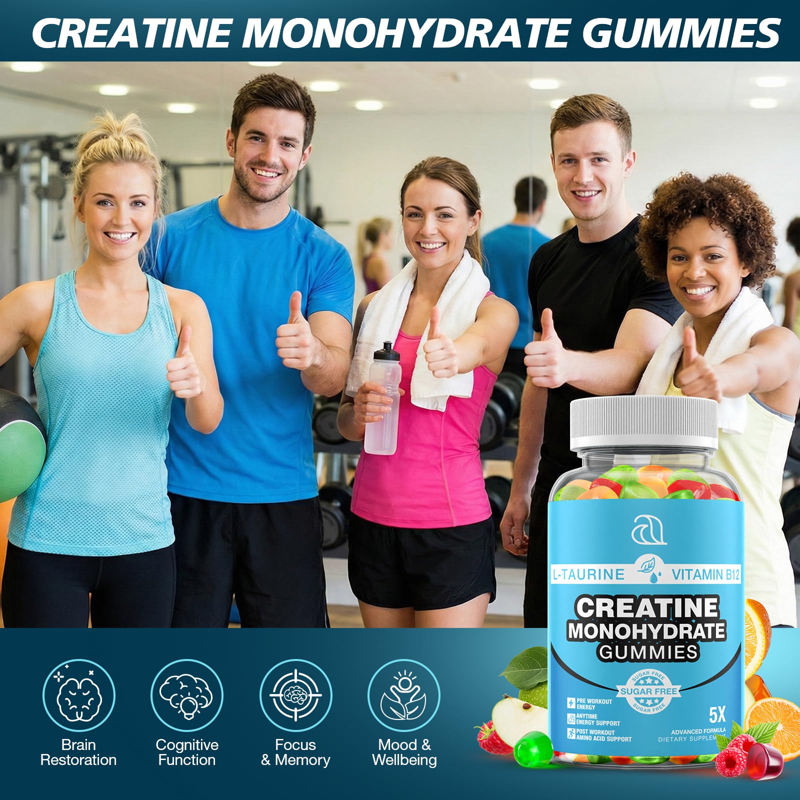 DRZIHOOCH Creatine Gummies for Women & Men - Creatine Monohydrate Gummies Tasty Chewable Supplement, Muscle Support & Energy Boost (2 Pack) DRZIHOOCH uk supplements