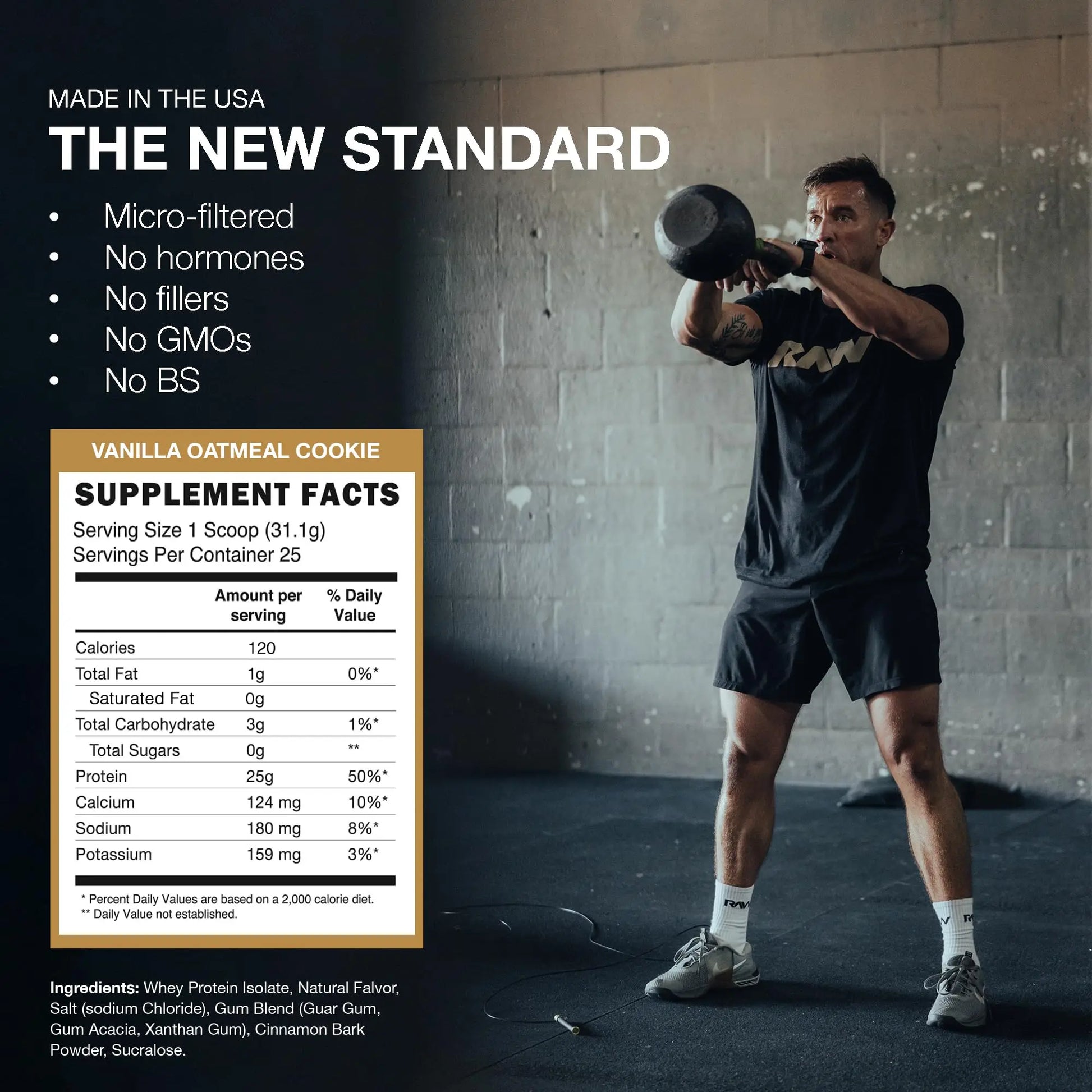 RAW Whey Isolate Protein Powder, Vanilla Oatmeal Cookie (CBUM Itholate Protein) - 100% Grass-Fed Sports Nutrition for Muscle Growth & Recovery - Low-Fat, Low Carb RAW uk supplements