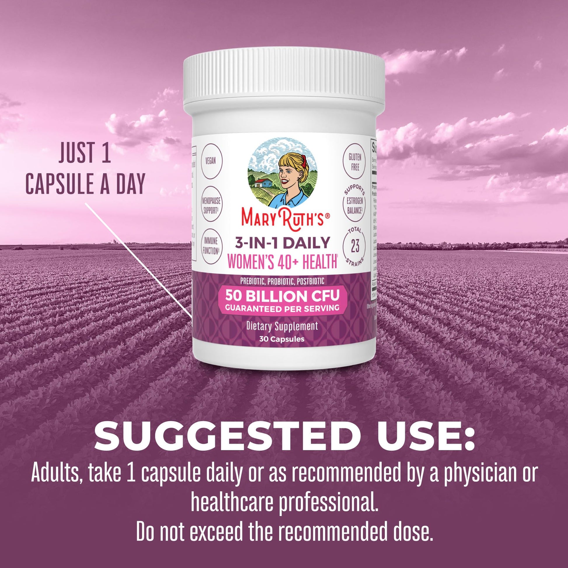 Mary Ruth's 3 in 1 Women's 40+ Health Probiotic, 30 CT MaryRuth Organics uk supplements