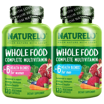 NATURELO Whole Food Multivitamin for Women - 120 Capsules and Whole Food Multivitamin for Men - 120 Capsules Bundle NATURELO uk supplements