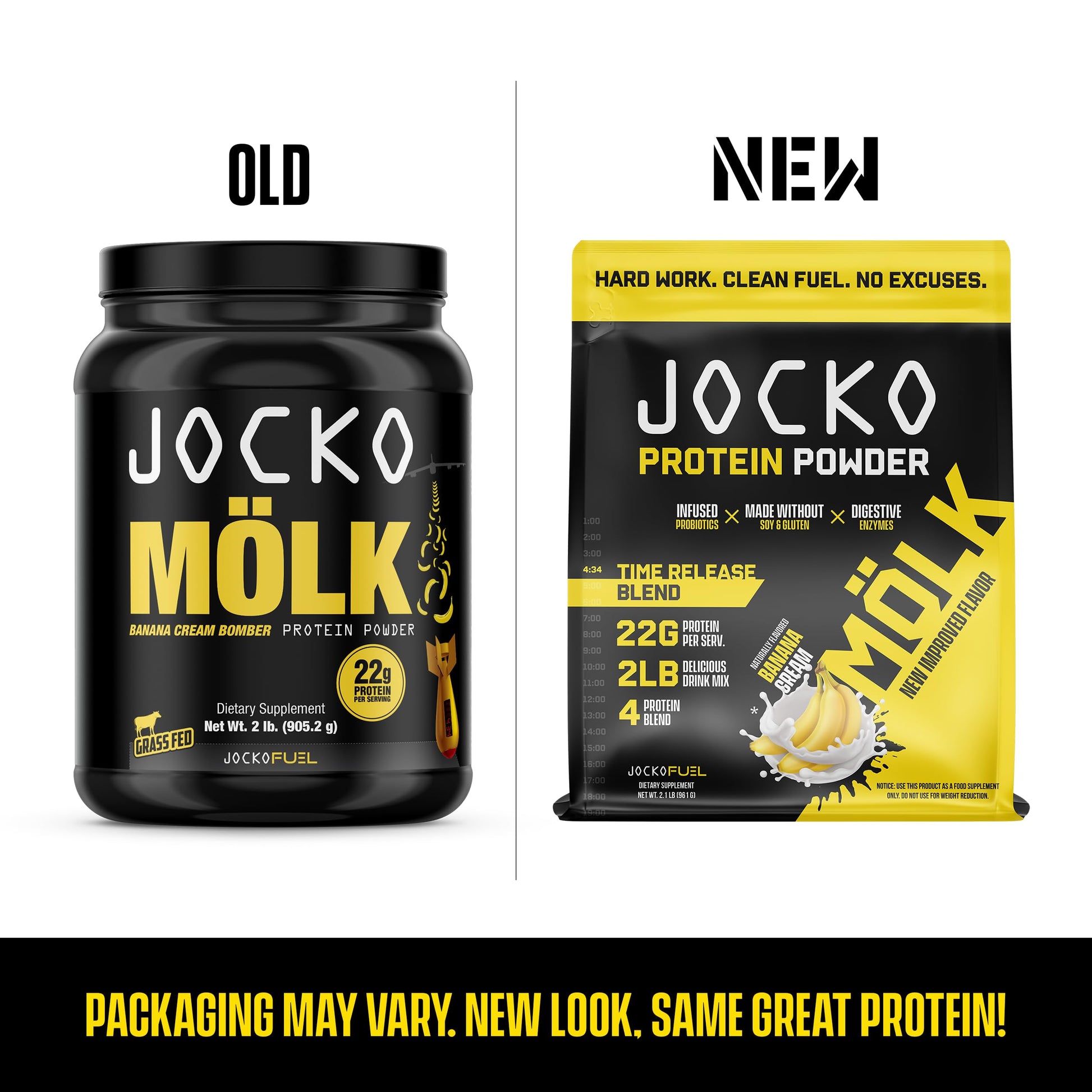 Jocko Mölk Whey Protein Powder (Banana Cream) - Keto, Probiotics, Grass Fed, Digestive Jocko Fuel uk supplements