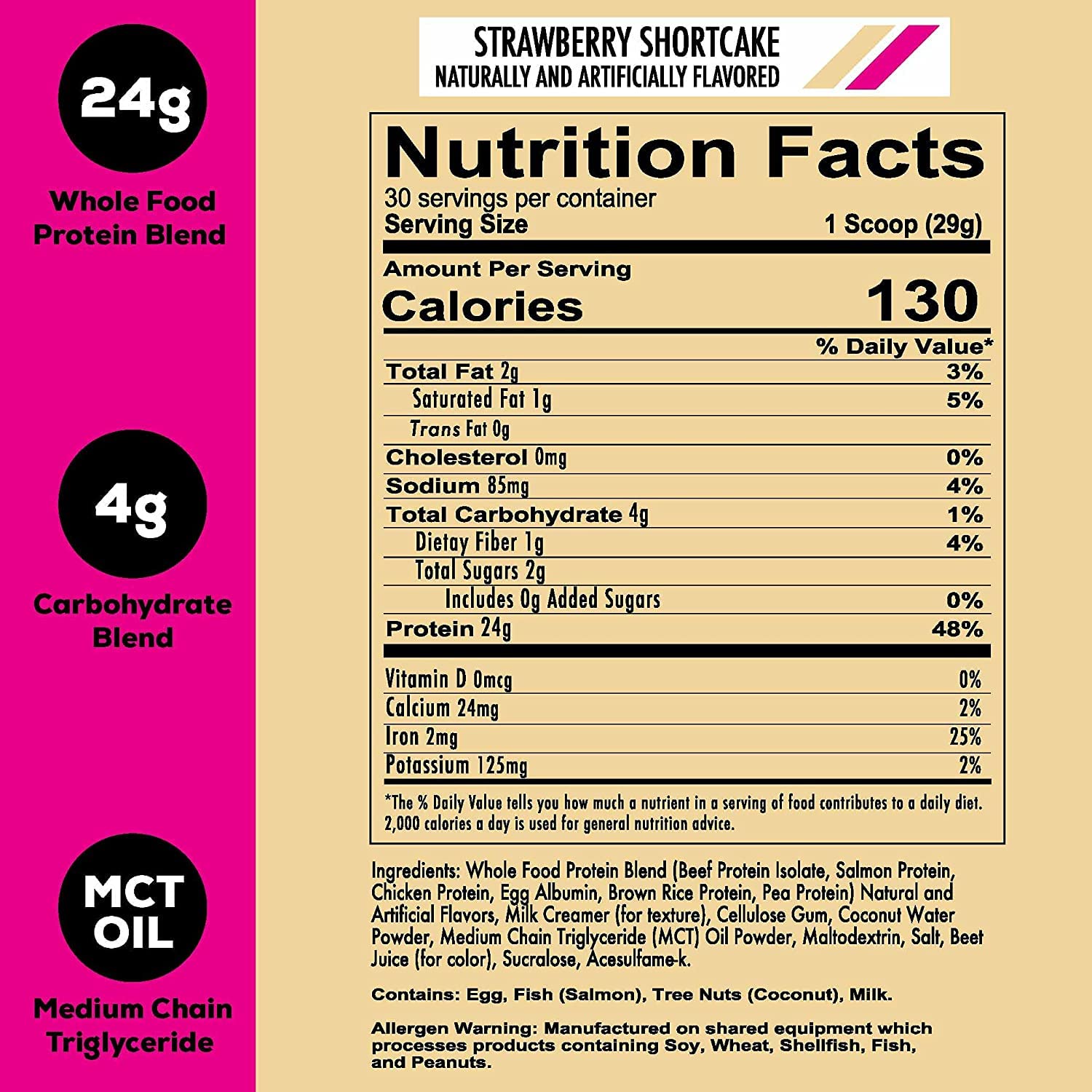 REDCON1 MRE Lite Whole Food Protein Powder, Strawberry Shortcake - Low Carb & Whey REDCON1 uk supplements