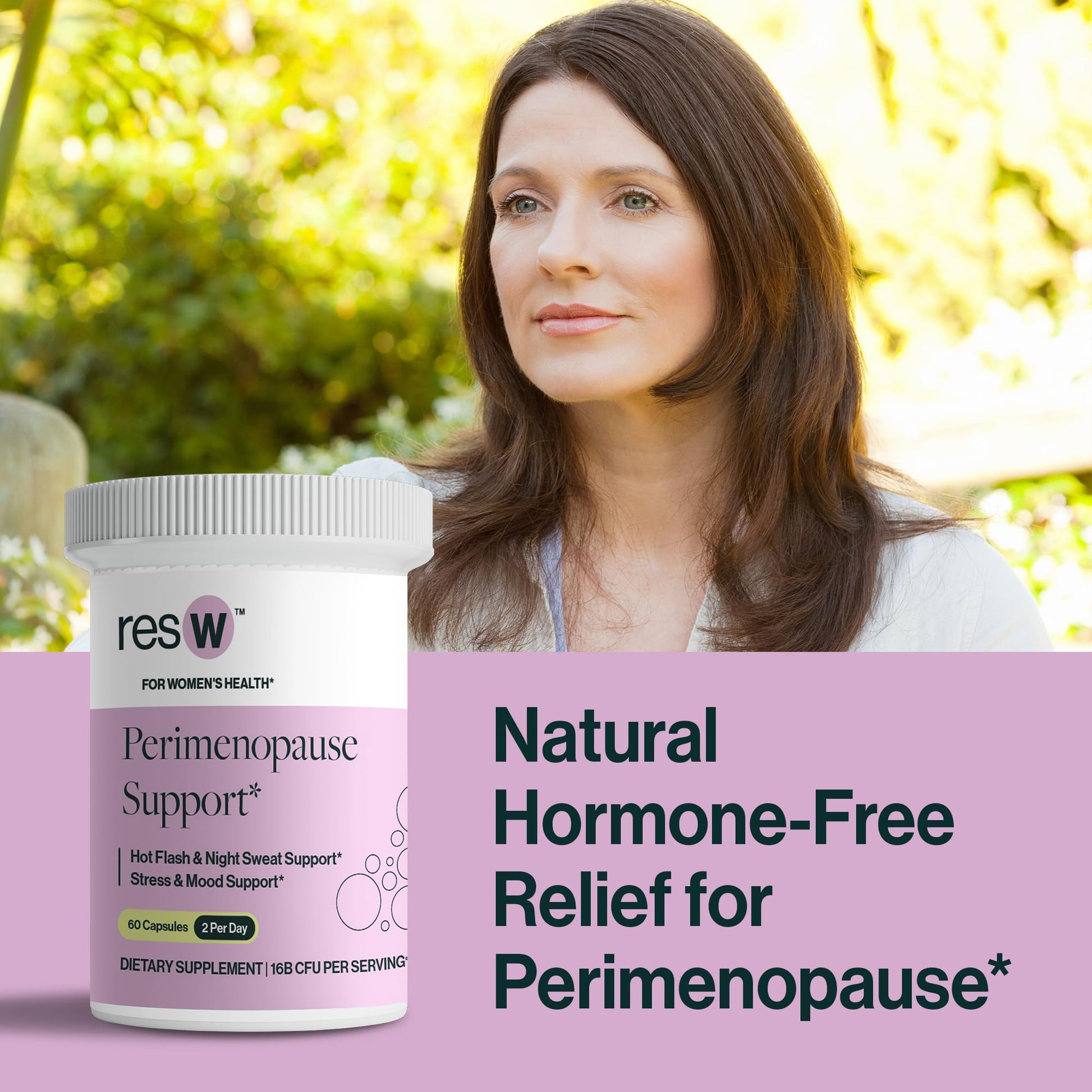 resW Perimenopause Postbiotic Supplement for Women - Hot Flash Support, Night Sweat Relief, Hormone Free, Vegan, Gluten Free, Non GMO, Plant Based Gut Health Support - 60 Capsules ResBiotic uk supplements