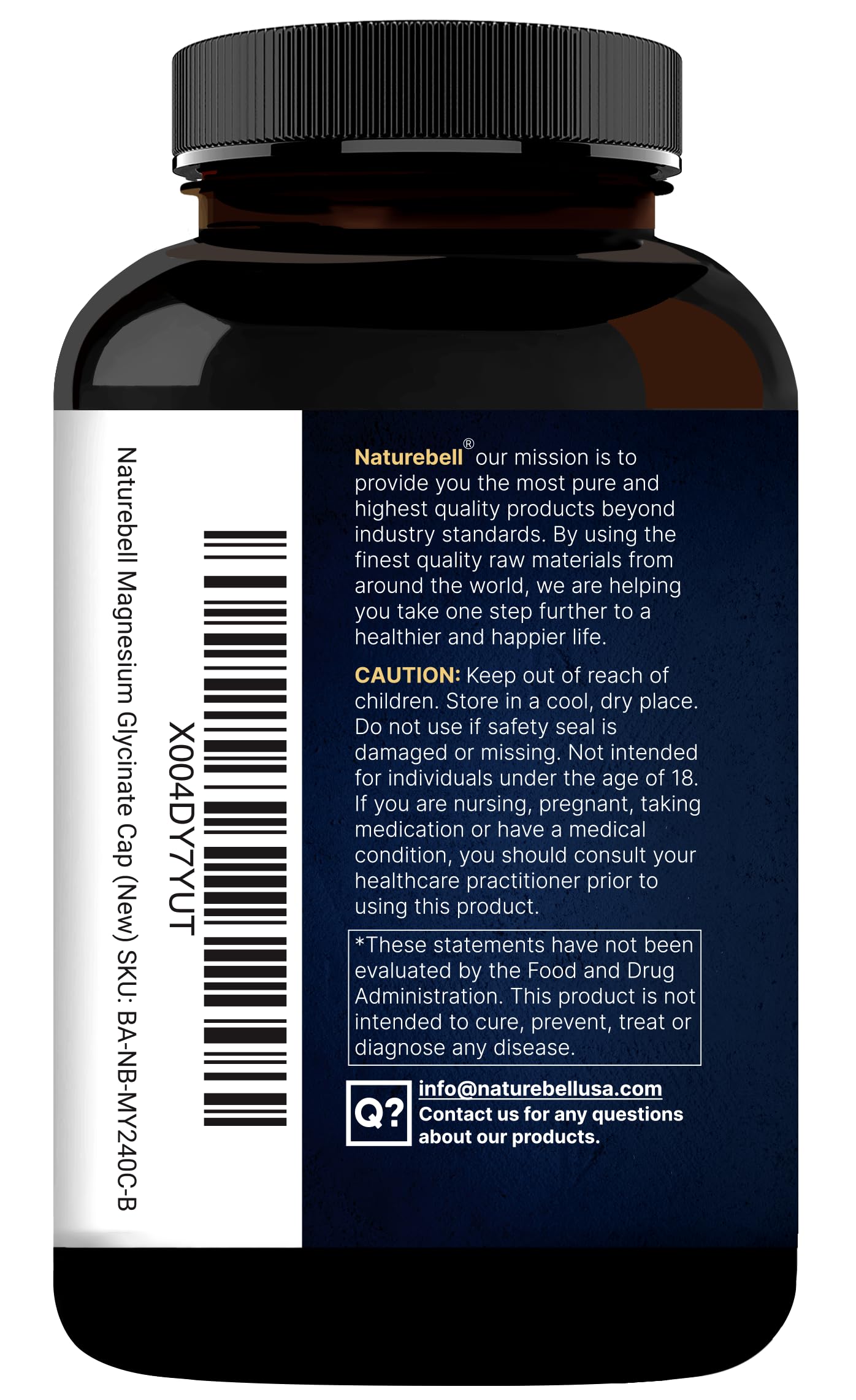 Naturebell Pure Magnesium Glycinate 500mg, 240 Veggie Capsules | 100% Chelated & Purified – 3rd Party Tested, Vegan Friendly, Non-GMO, Fiiler Free NatureBell uk supplements