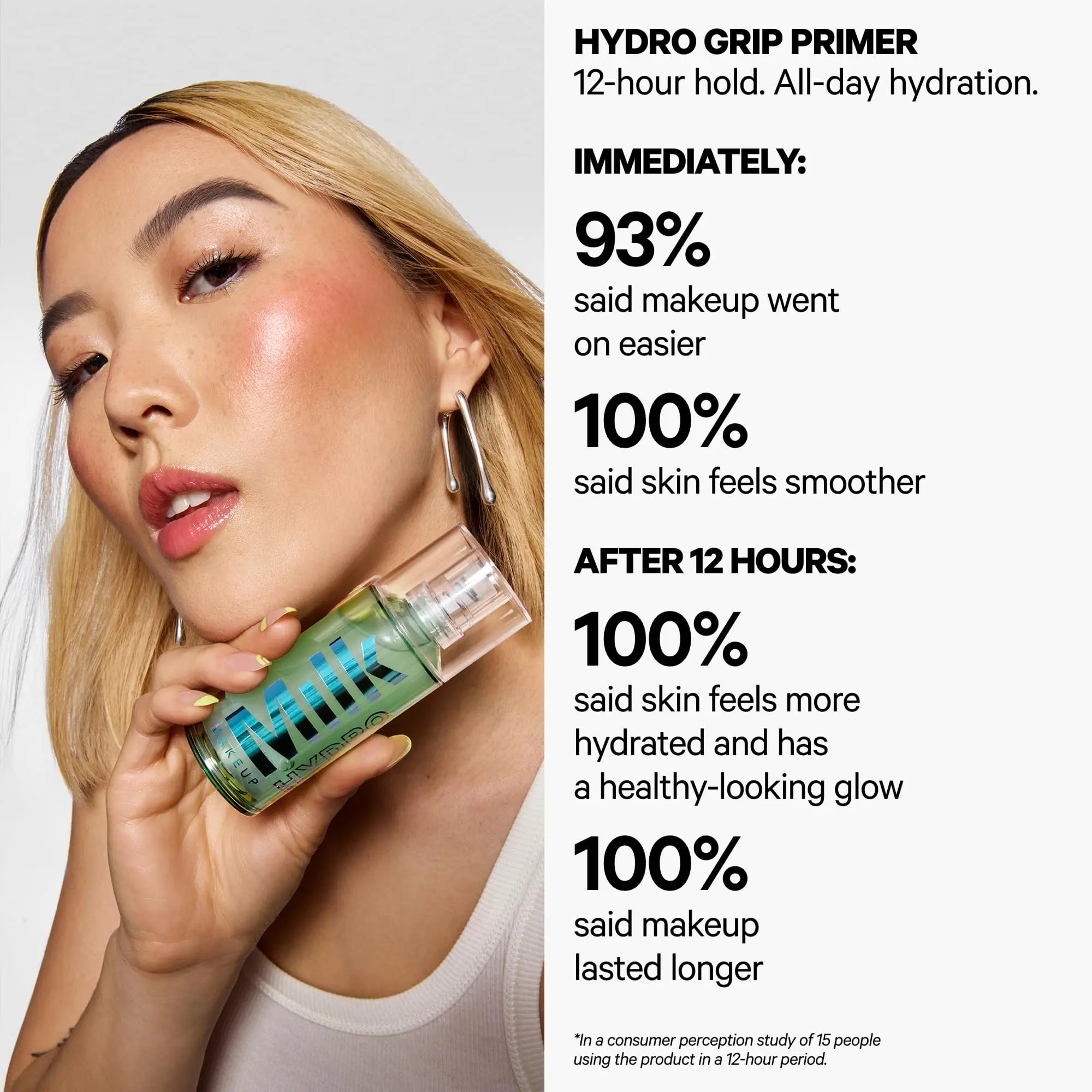 Milk Makeup Hydro Grip Primer with Hyaluronic Acid + Niacinamide – Hydrating Face Primer Grips Makeup for Up to 12 Hours – Silicone-Free, Lightweight Gel with Dewy Finish – 0.33 oz Milk Makeup uk supplements