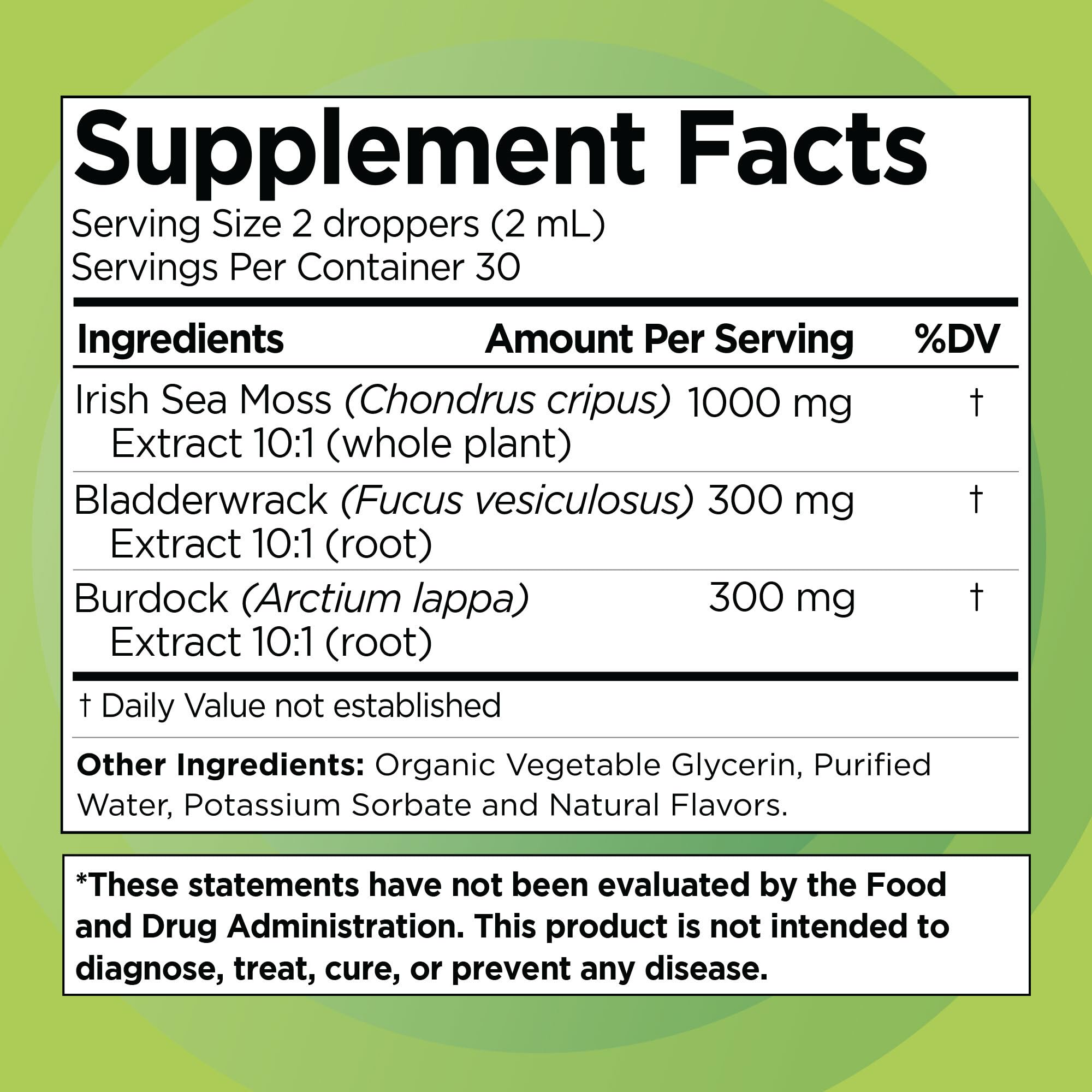 Liquid Naturals Irish Sea Moss Drops - Citrus Berry Flavor - 92+ Essential Minerals & Vitamins - Energy, Skin, Gut, Recovery - Bladderwrack and Burdock Root - 2 fl. oz Liquid Naturals uk supplements