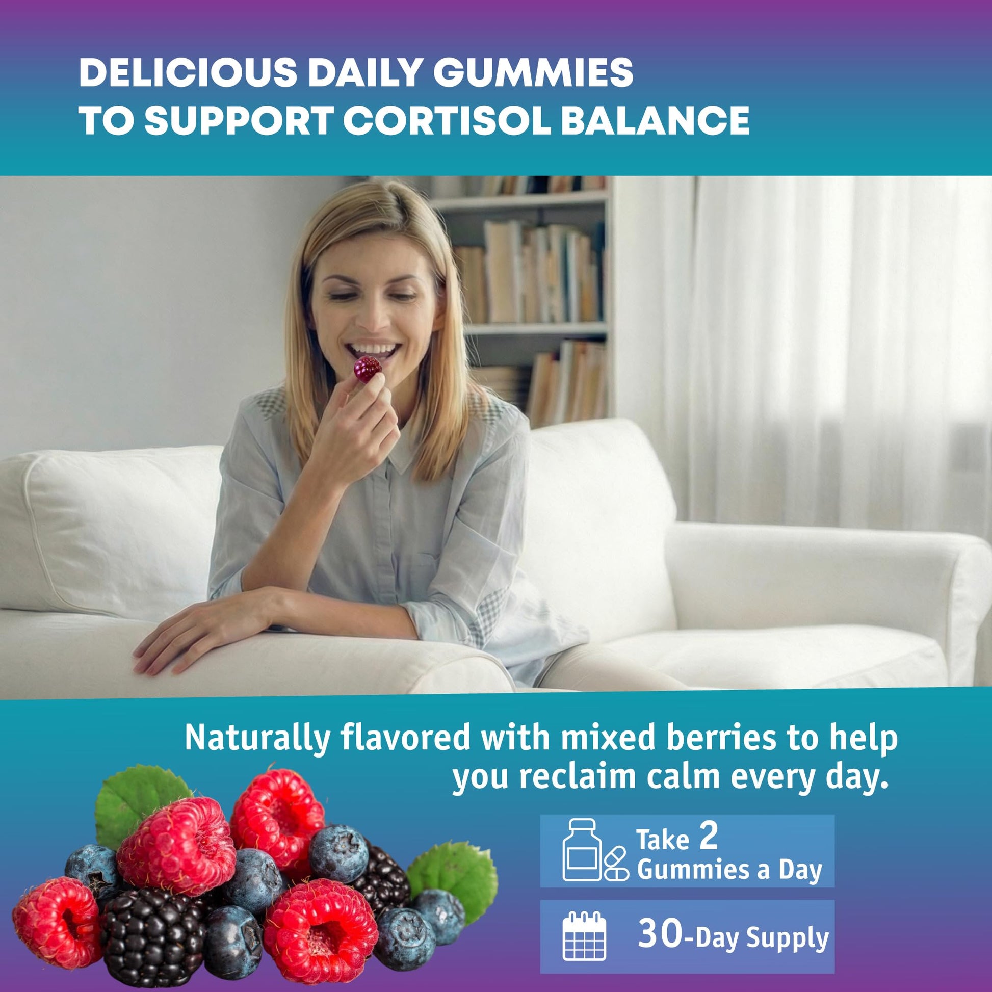 Optiwav Cortisol Reducer Gummies for Women Men - 13-in-1 Daily Cortisol Detox Manager Supports Stress Mood Balance Focus & Health Balance - Reduce High Cortisol with Ashwagandha Magnesium L-Theanine Optiwav uk supplements