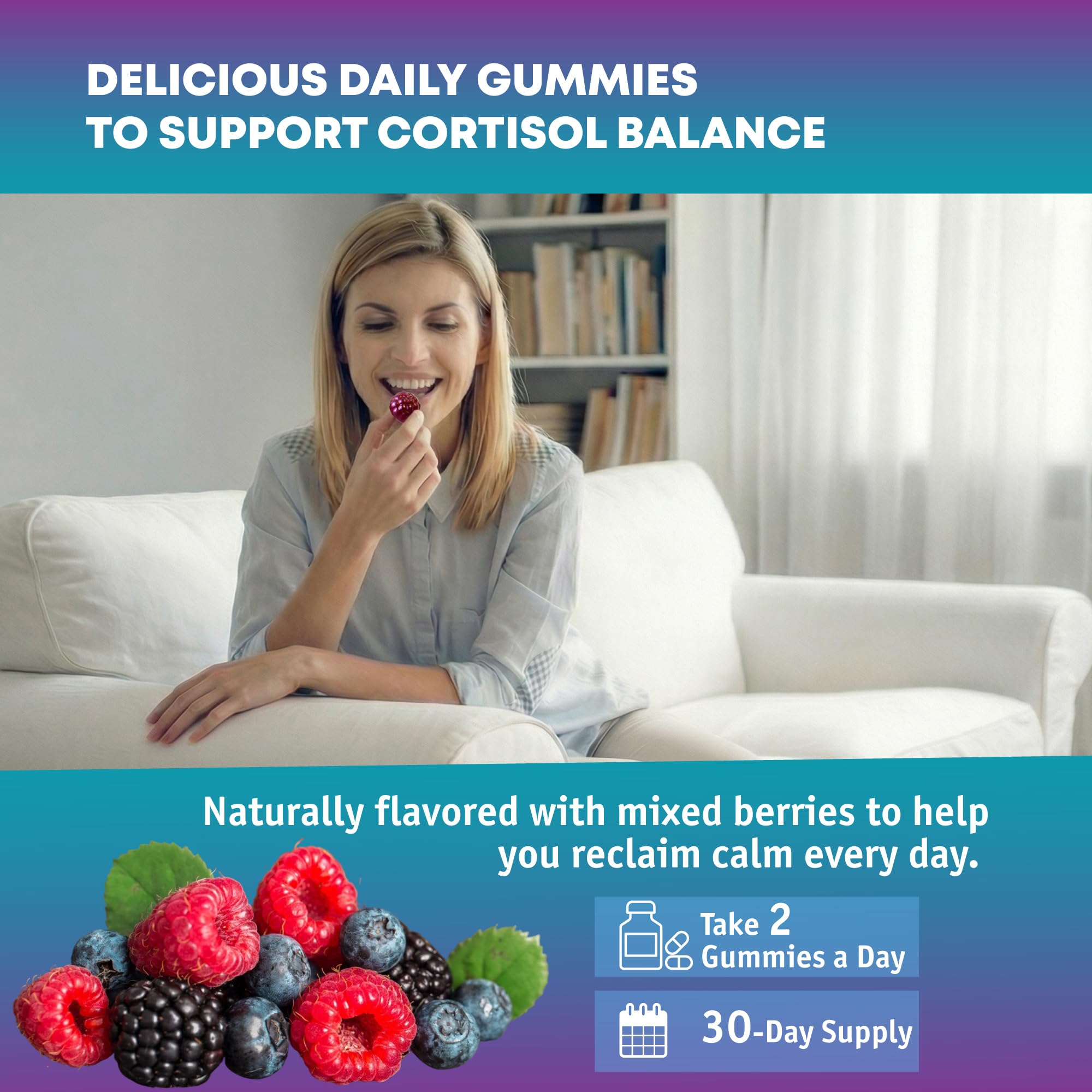 Optiwav Cortisol Reducer Gummies for Women Men - 13-in-1 Daily Cortisol Detox Manager Supports Stress Mood Balance Focus & Health Balance - Reduce High Cortisol with Ashwagandha Magnesium L-Theanine Optiwav uk supplements