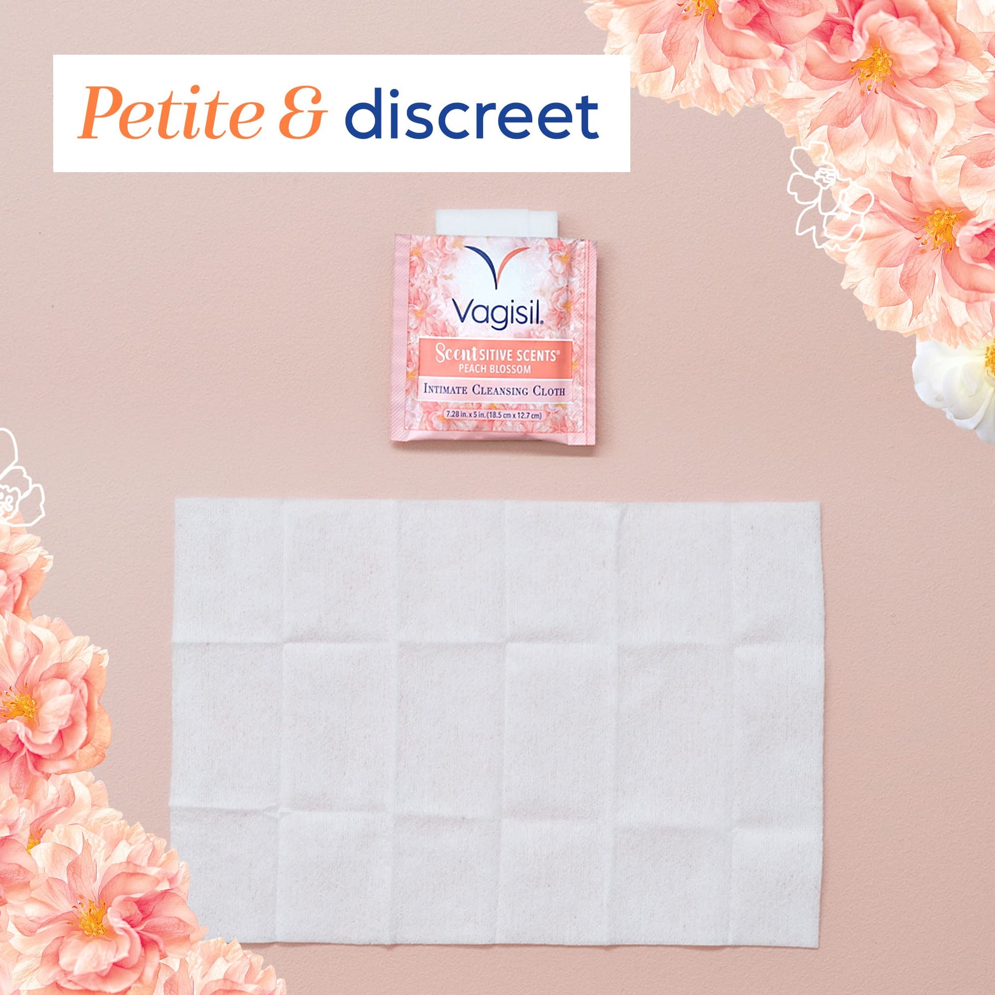 Vagisil Scentsitive Scents On-The-Go Feminine Cleansing Wipes, pH Balanced, Peach Blossom Vagisil uk supplements