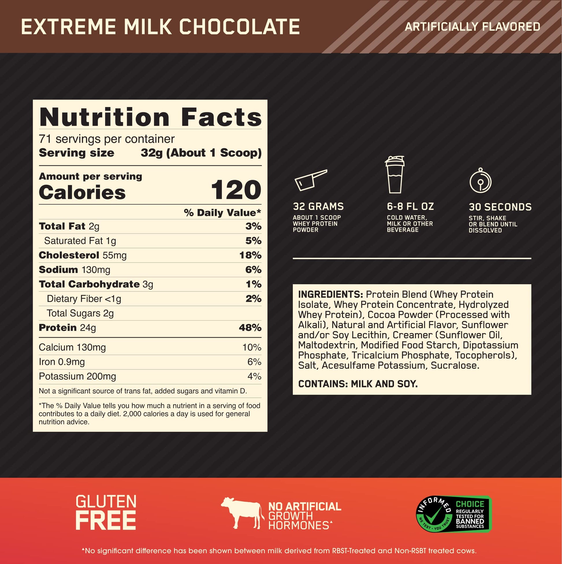 Optimum Nutrition Gold Standard 100% Whey Protein Powder, Extreme Milk Chocolate Optimum Nutrition uk supplements