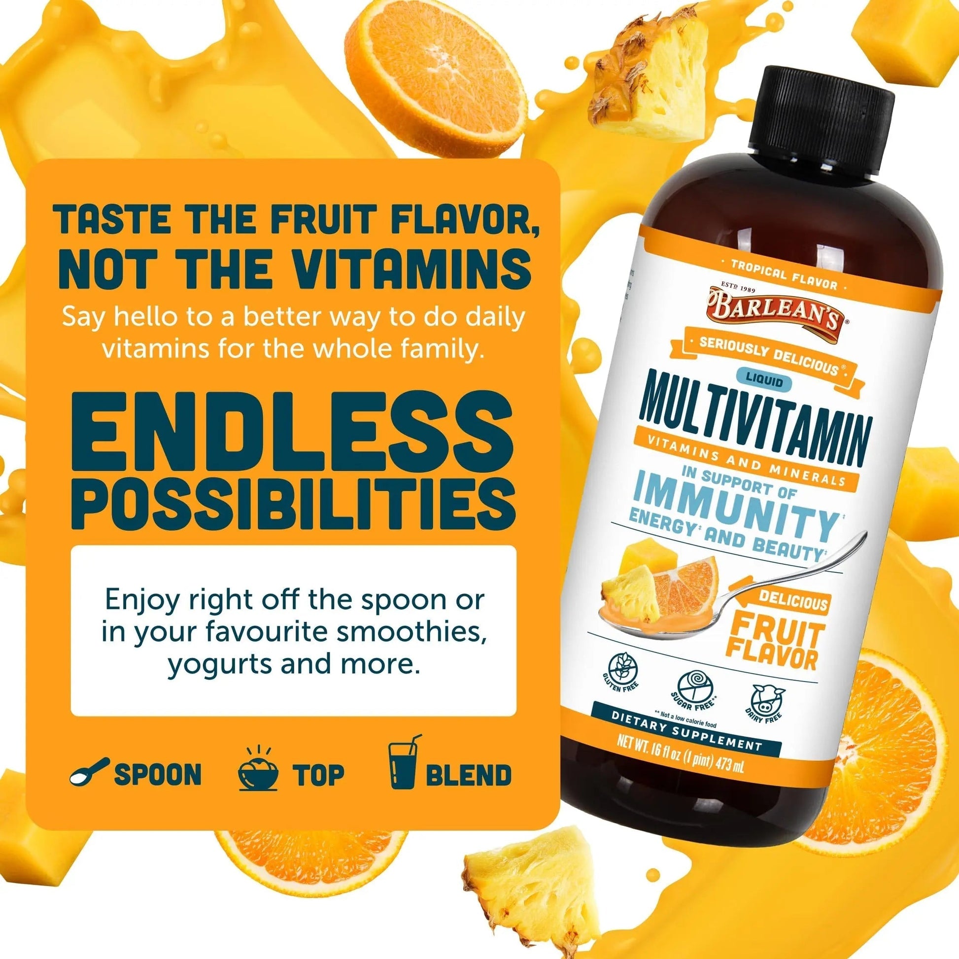 Barlean's Liquid Multivitamin for Women, Men & Kids, 21 Essential Vitamins & Minerals, Includes Biotin, B-Complex Barlean's uk supplements