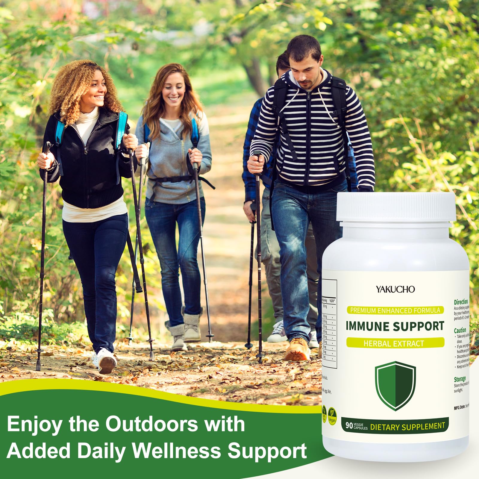 Herbal Immune Support Supplement, Vegan Capsules with Japanese Knotweed, Cat’s Claw, Skullcap & Sanguinolenta, Supports Immune Health & Overall Wellness, Gluten-Free Yakucho uk supplements