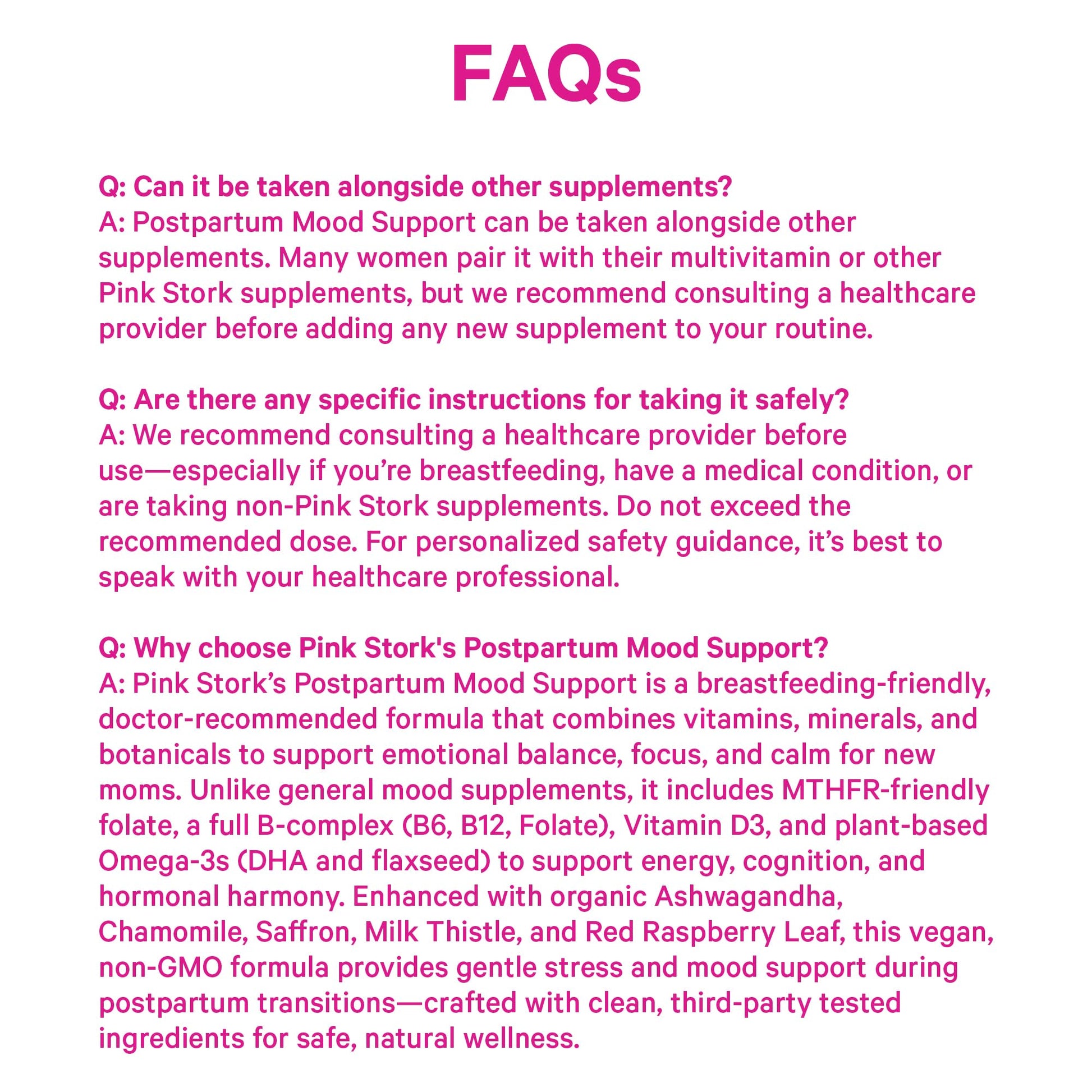 Pink Stork Postpartum Mood Support - Postnatal Hormone Balance for Women - Breastfeeding Friendly - Stress & Cognitive Support, New Mom Essentials - Ashwagandha, Chamomile, & Vitamin D, 60 Capsules Pink Stork uk supplements