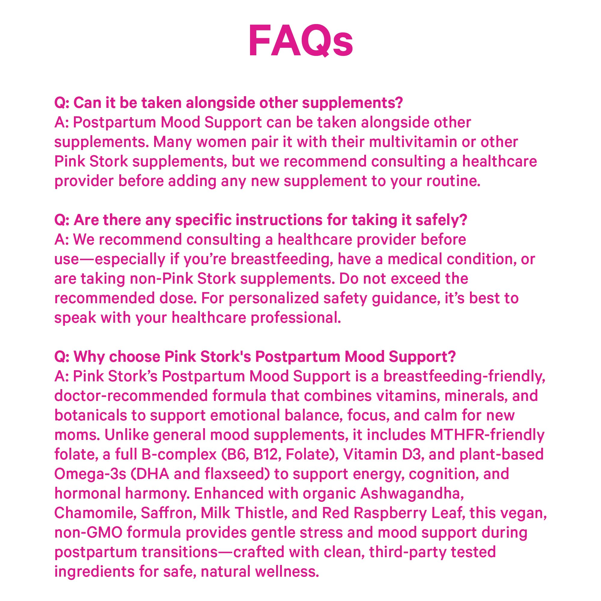 Pink Stork Postpartum Mood Support - Postnatal Hormone Balance for Women - Breastfeeding Friendly - Stress & Cognitive Support, New Mom Essentials - Ashwagandha, Chamomile, & Vitamin D, 60 Capsules Pink Stork uk supplements
