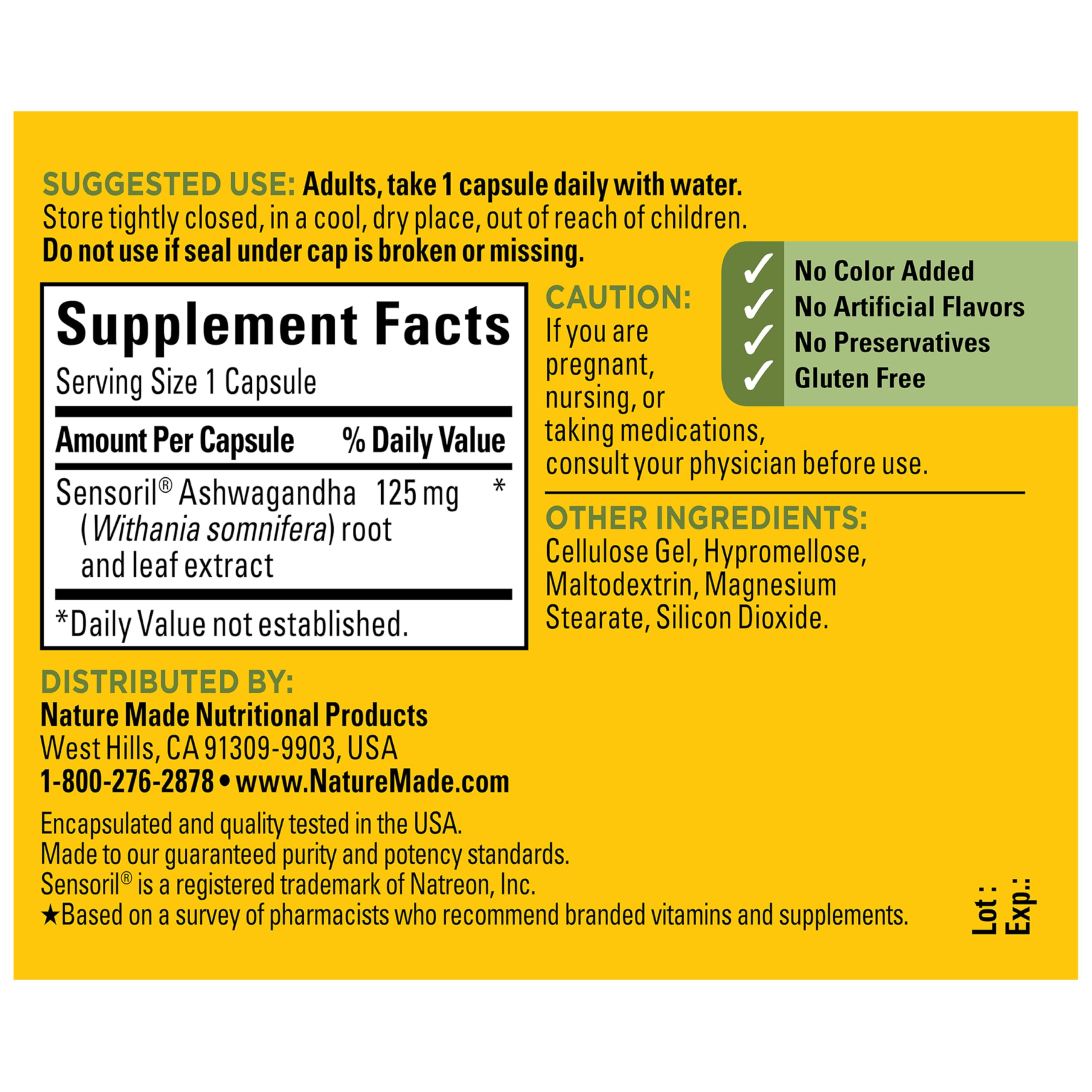 Nature Made Ashwagandha Capsules 125mg for Stress Support, Ashwagandha Supplements, 60 Capsules, 60 Day Supply Nature Made uk supplements