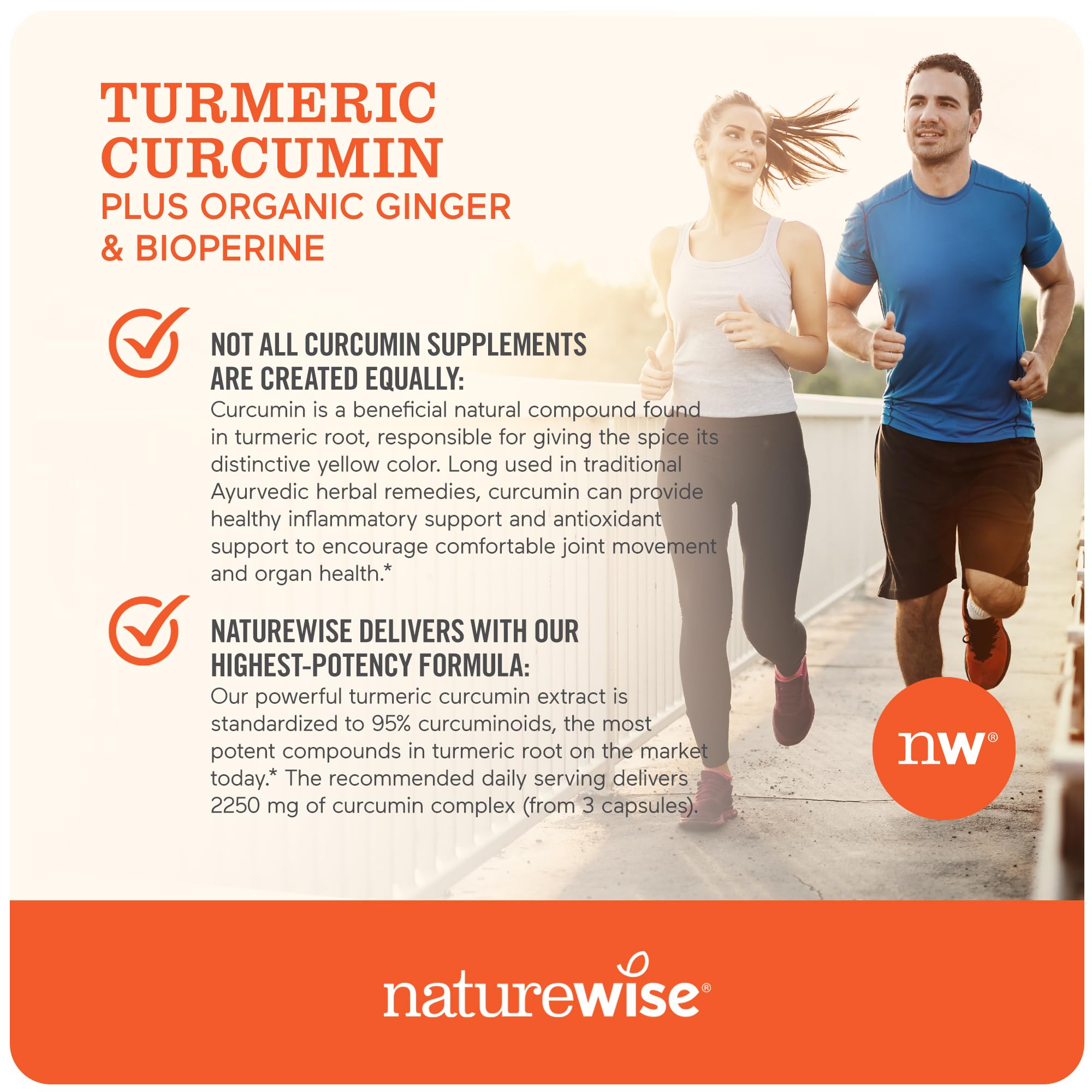 NatureWise Curcumin Turmeric 2250mg 95% Curcuminoids & BioPerine Black Pepper NatureWise uk supplements