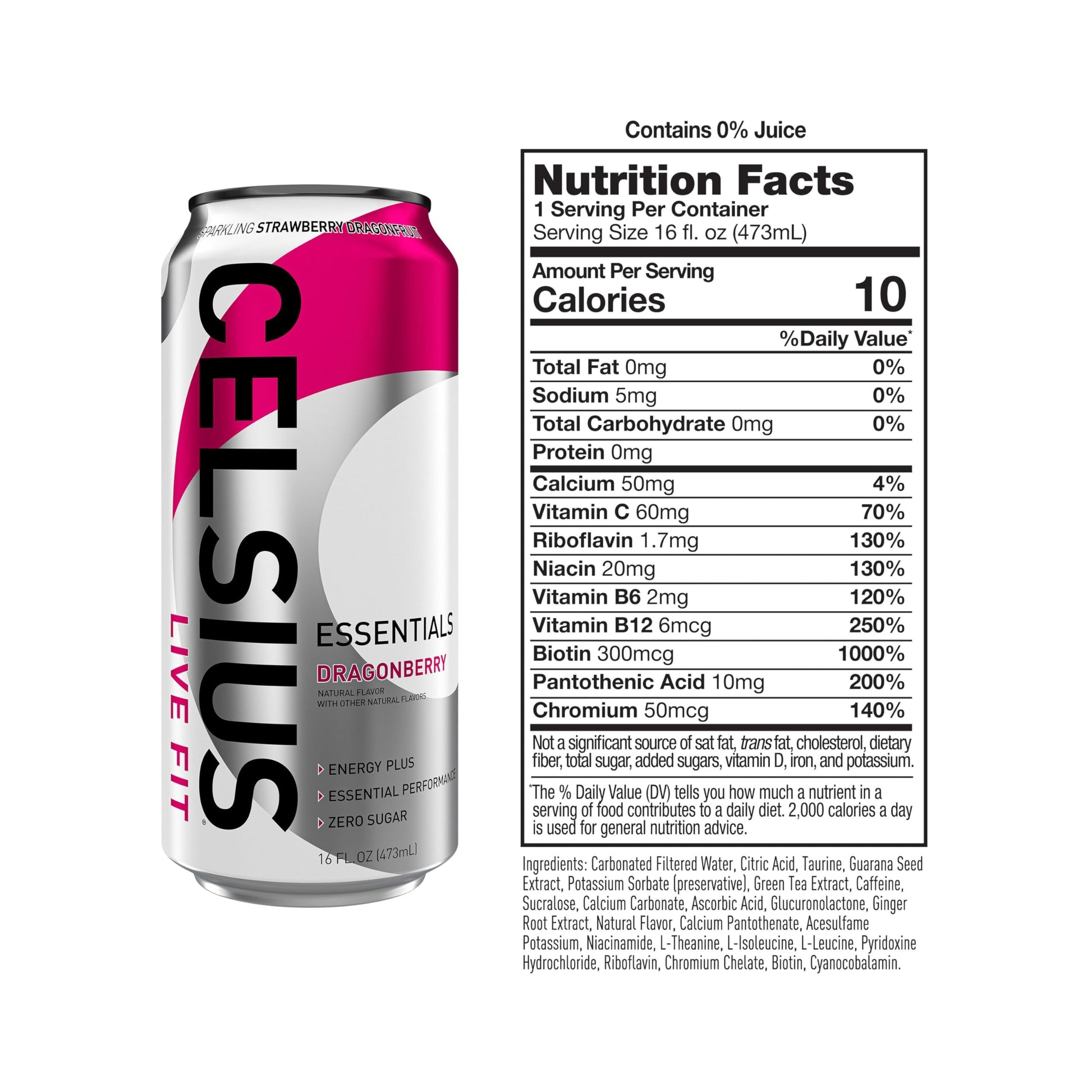 CELSIUS ESSENTIALS, Sparkling Dragonberry, Performance Energy Drink 16 Fl Oz CELSIUS uk supplements