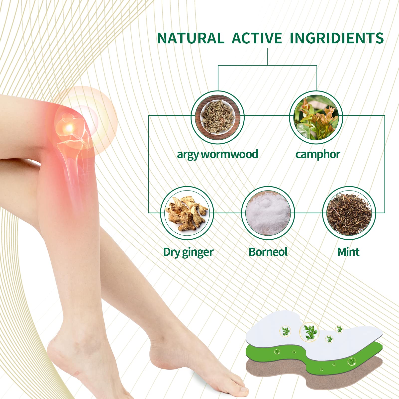 Knee Patch 72 Pcs, for The Relief of Muscle Pain in Joints, Neck and Shoulders, Long-Lasting Warm Knee Patches Maengve uk supplements