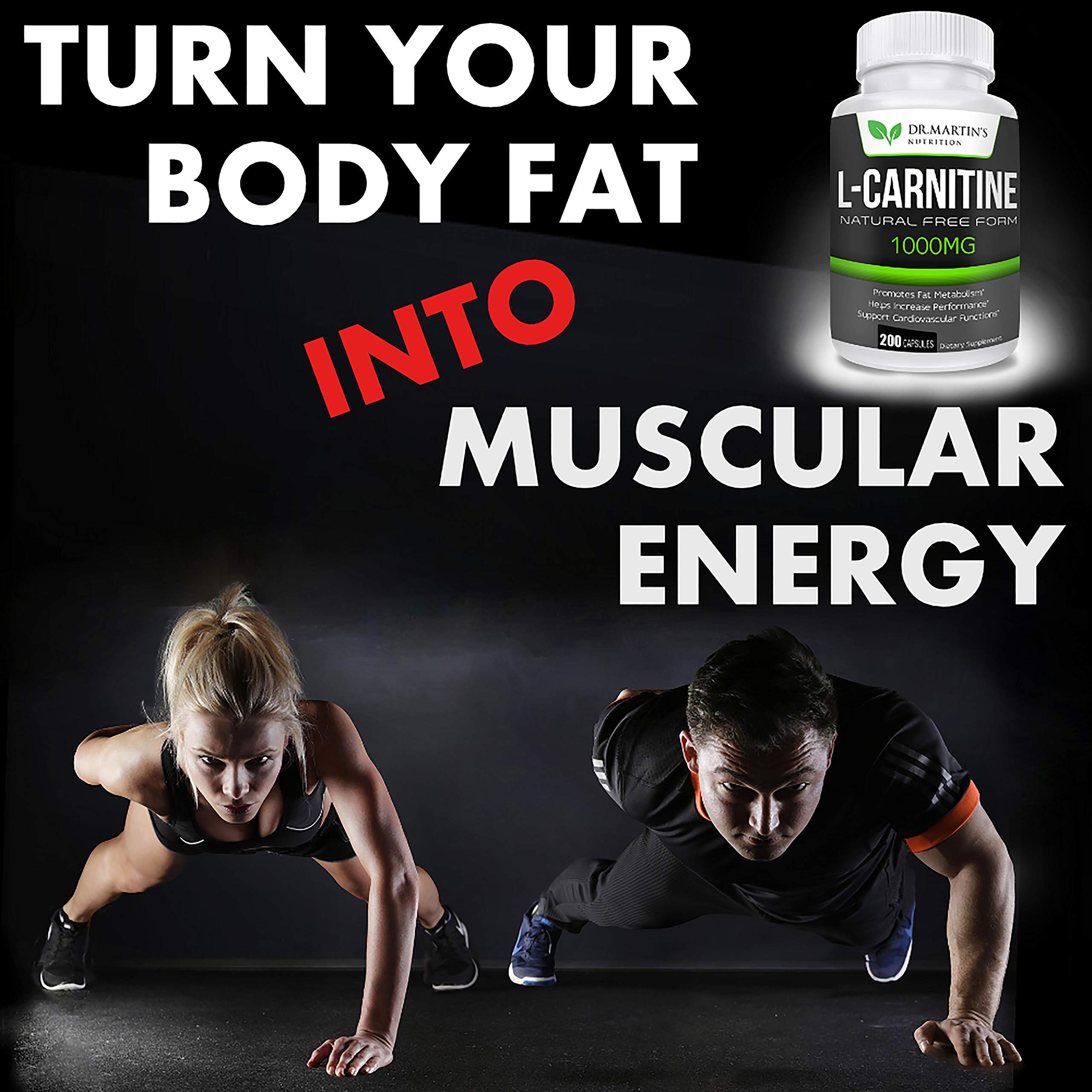 DR. MARTIN'S NUTRITION Extra Strength L-Carnitine - 200 Capsules - 1000mg Per Serving - Boost Your Metabolism and Increase Performance DR. MARTIN'S NUTRITION uk supplements