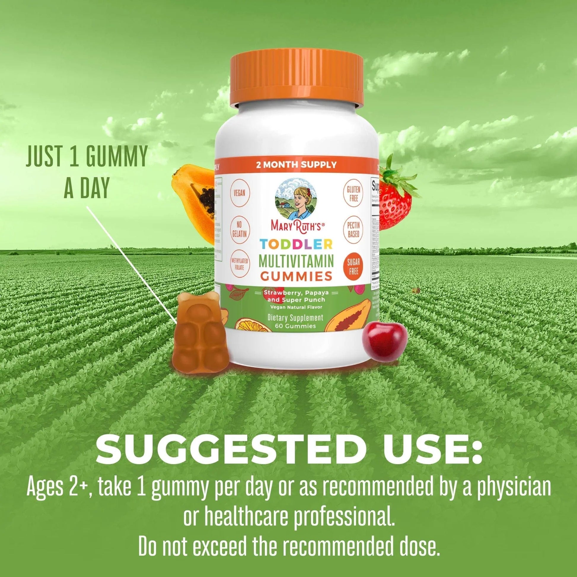 MaryRuth Organics Sugar Free Vitamin Gummies for Kids Age 2 | 2 Month Supply Multivitamin with Vitamin C, D3, Zinc | 1 Gummy Per Day | Toddler Vitamins MaryRuth Organics uk supplements