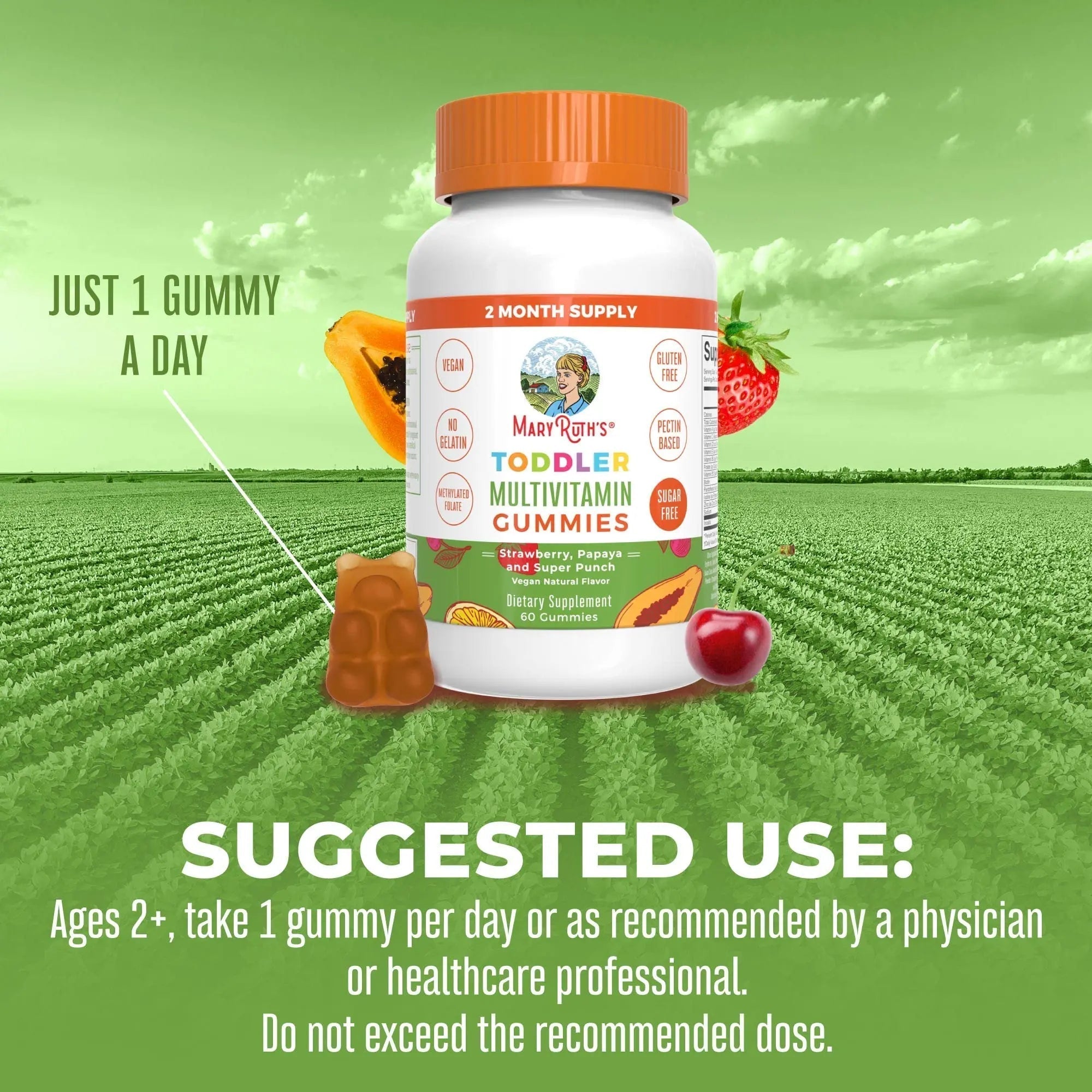 MaryRuth Organics Sugar Free Vitamin Gummies for Kids Age 2 | 2 Month Supply Multivitamin with Vitamin C, D3, Zinc | 1 Gummy Per Day | Toddler Vitamins MaryRuth Organics uk supplements