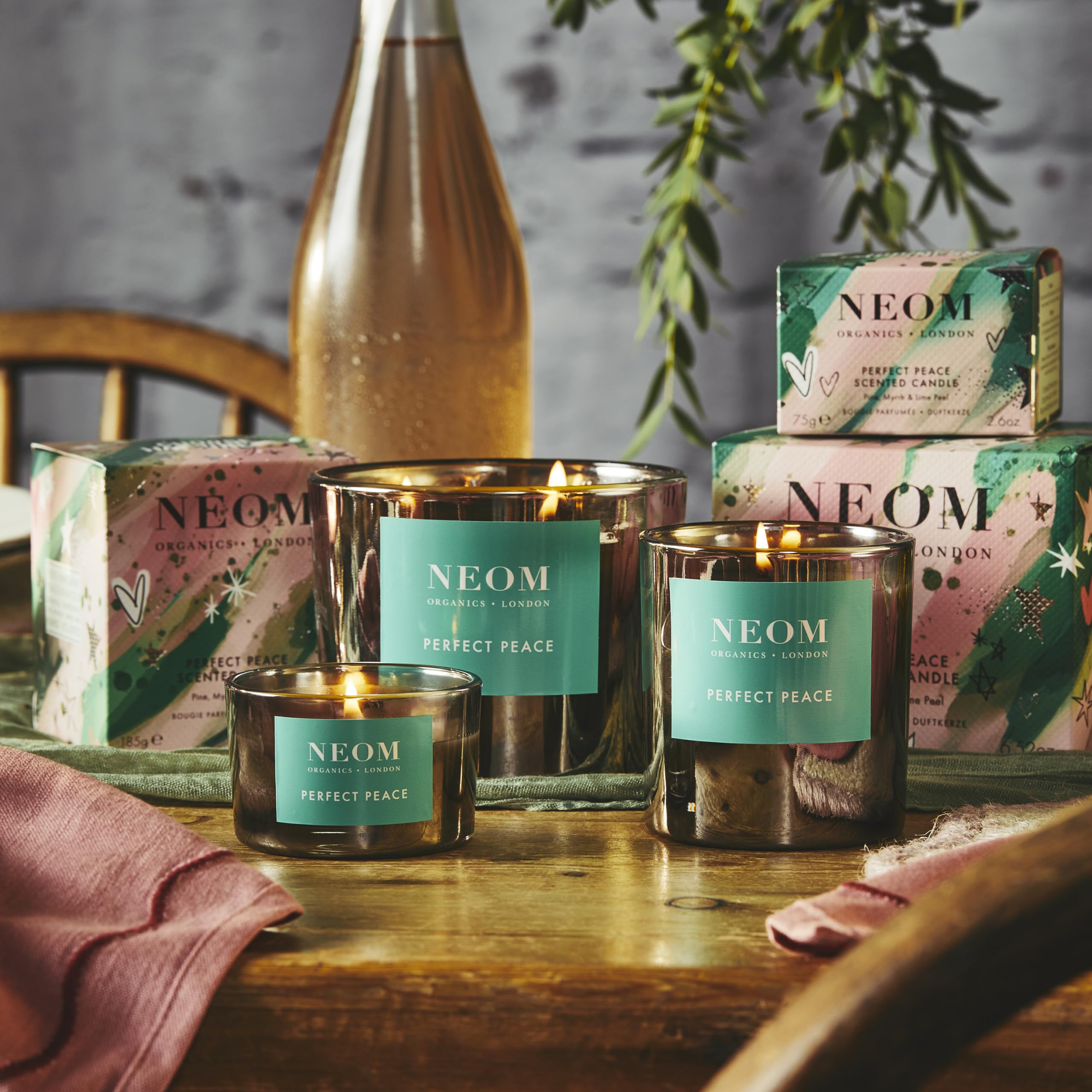 NEOM- Perfect Peace Luxury Scented Candle | Pine, Myrrh & Lime Peel | Christmas Gift… (1 Wick) Neom uk supplements